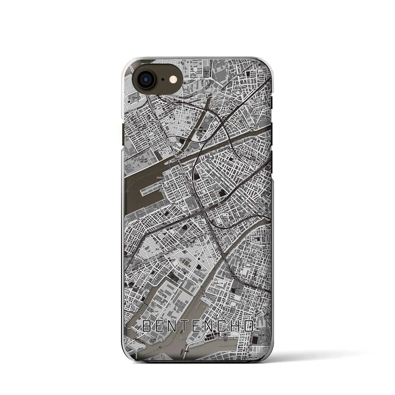 【弁天町(大阪府)】地図柄iPhoneケース(クリアタイプ)