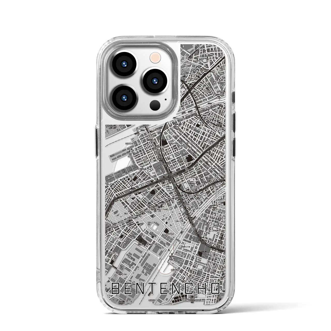 【弁天町(大阪府)】地図柄iPhoneケース(MagSafeタイプ)