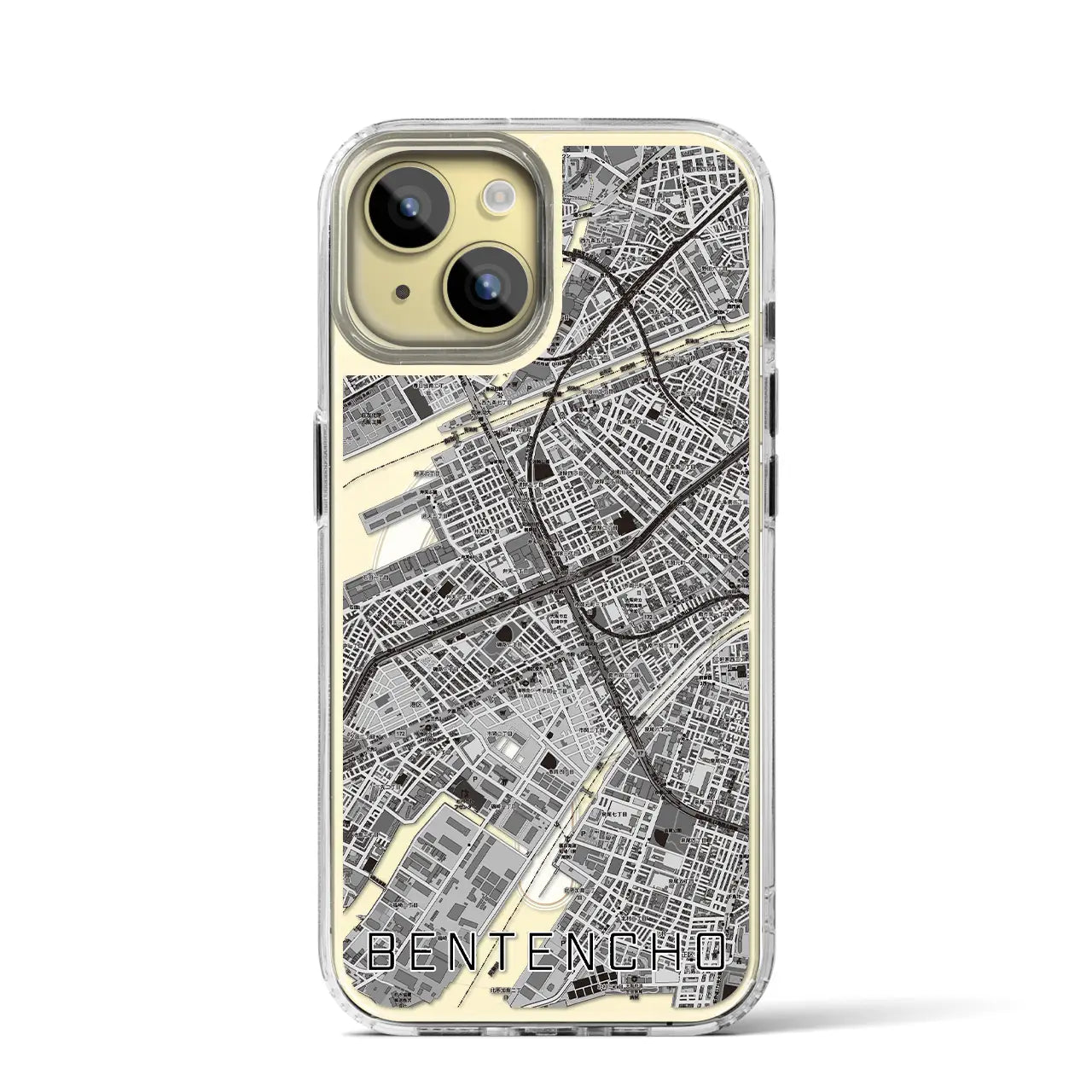 【弁天町(大阪府)】地図柄iPhoneケース(MagSafeタイプ)