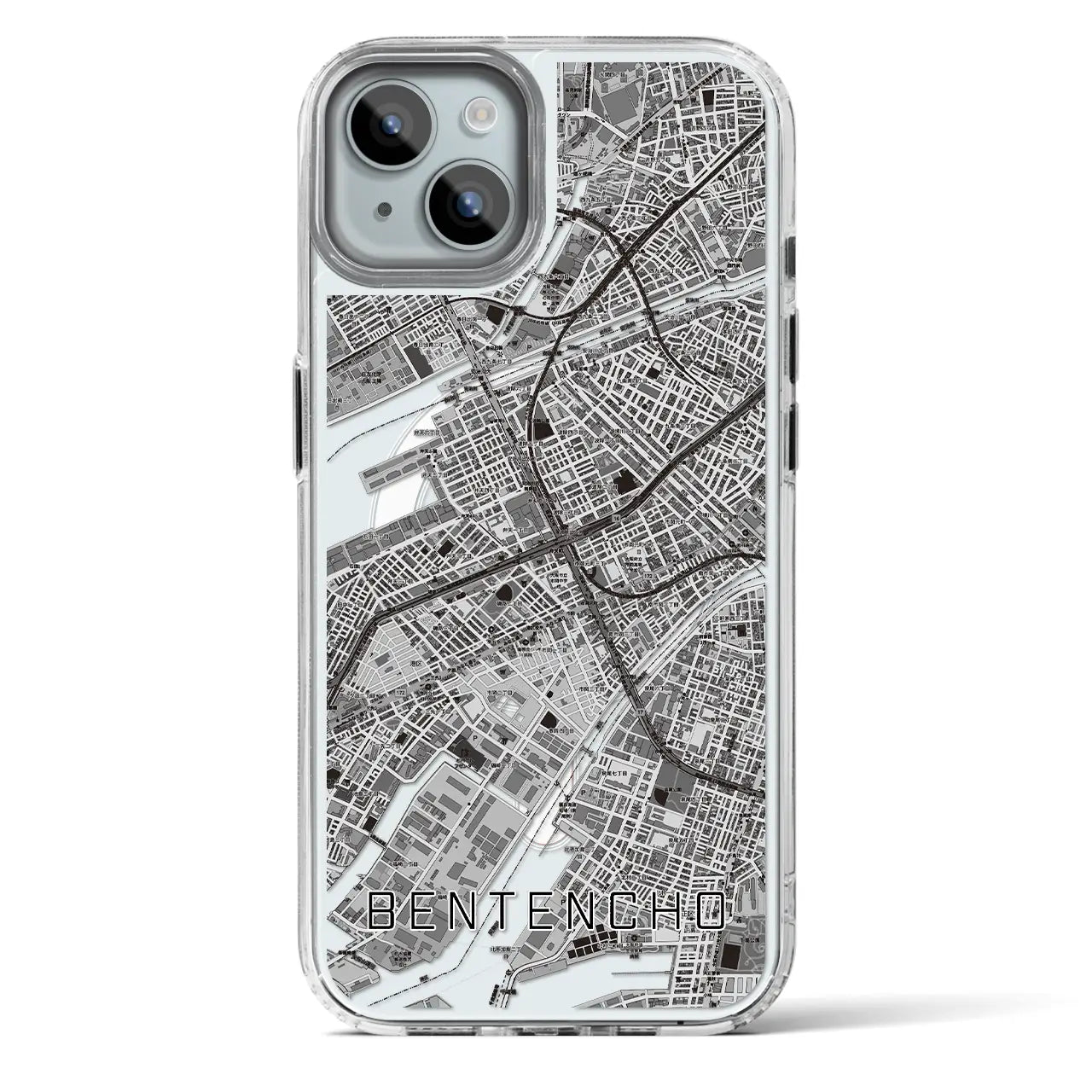 【弁天町(大阪府)】地図柄iPhoneケース(MagSafeタイプ)