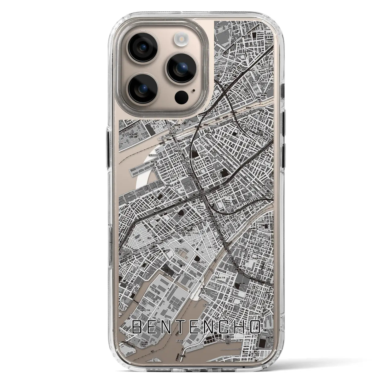 【弁天町(大阪府)】地図柄iPhoneケース(MagSafeタイプ)