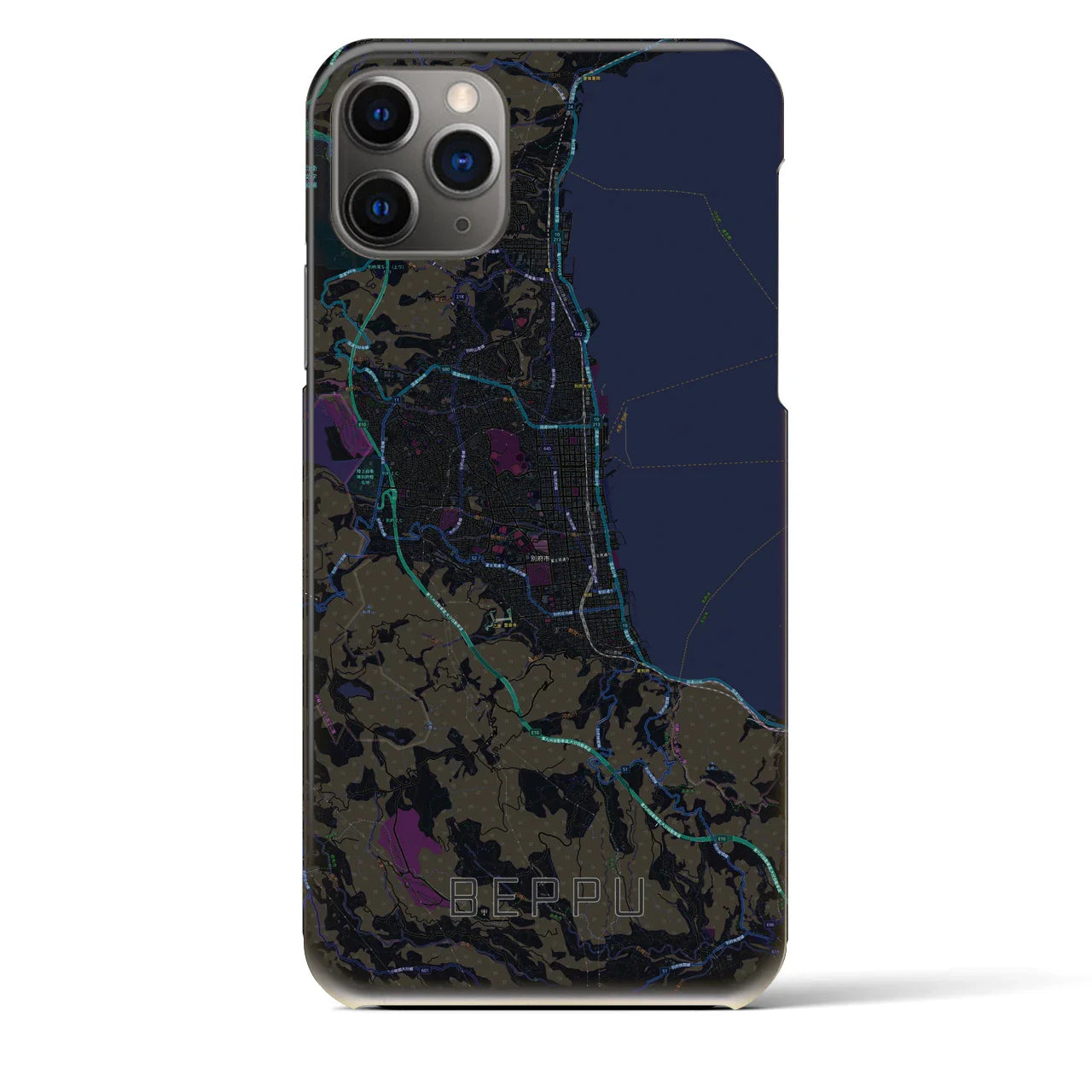 【別府(大分県)】地図柄iPhoneケース(バックカバータイプ)