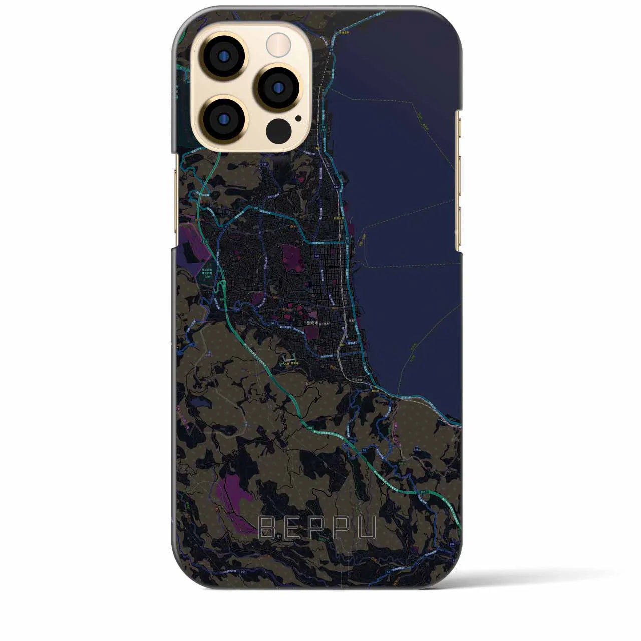 【別府(大分県)】地図柄iPhoneケース(バックカバータイプ)