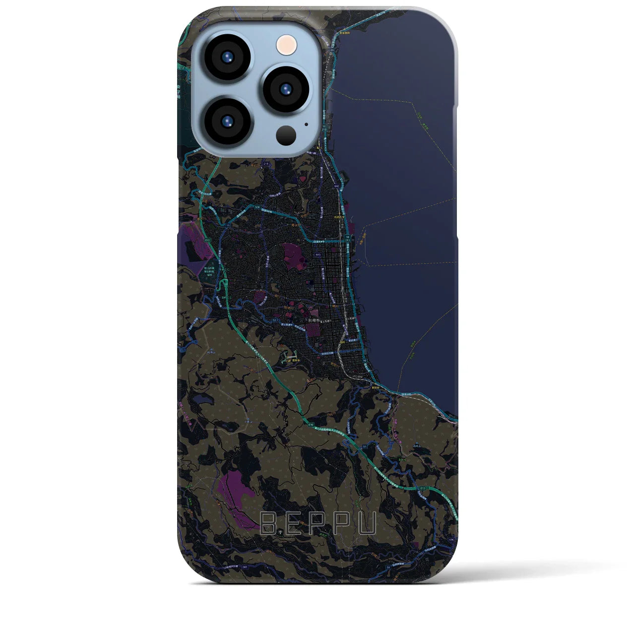 【別府(大分県)】地図柄iPhoneケース(バックカバータイプ)