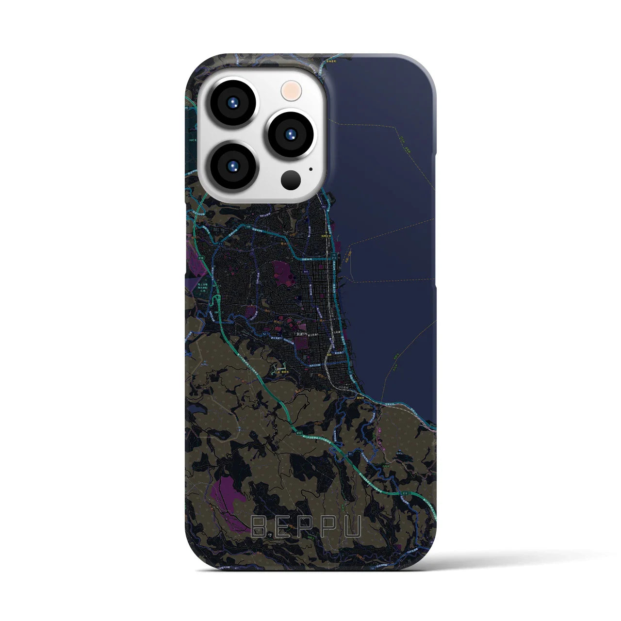【別府(大分県)】地図柄iPhoneケース(バックカバータイプ)