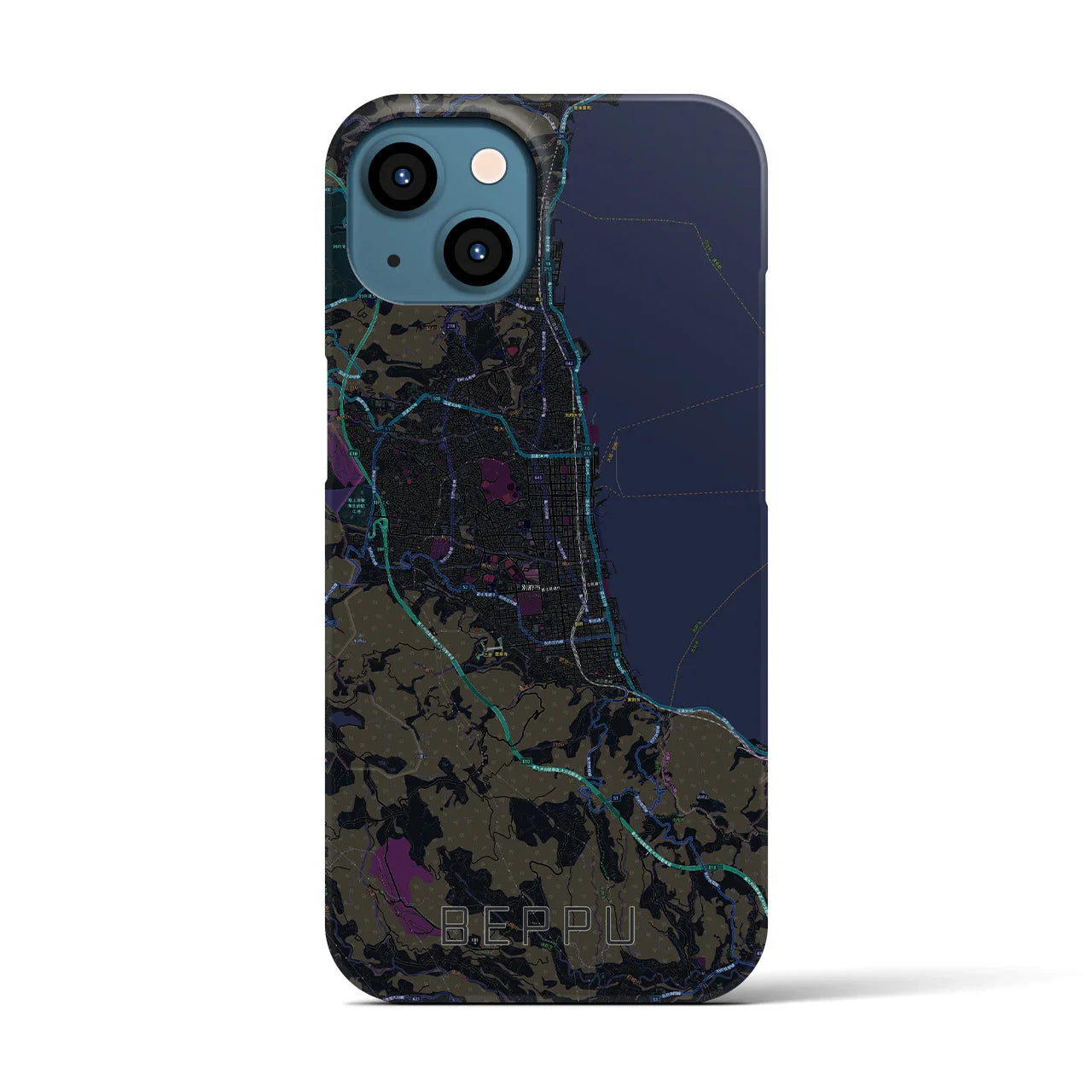 【別府(大分県)】地図柄iPhoneケース(バックカバータイプ)