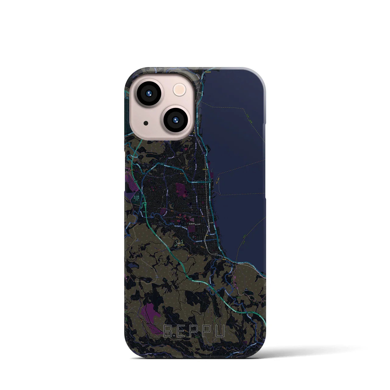 【別府(大分県)】地図柄iPhoneケース(バックカバータイプ)