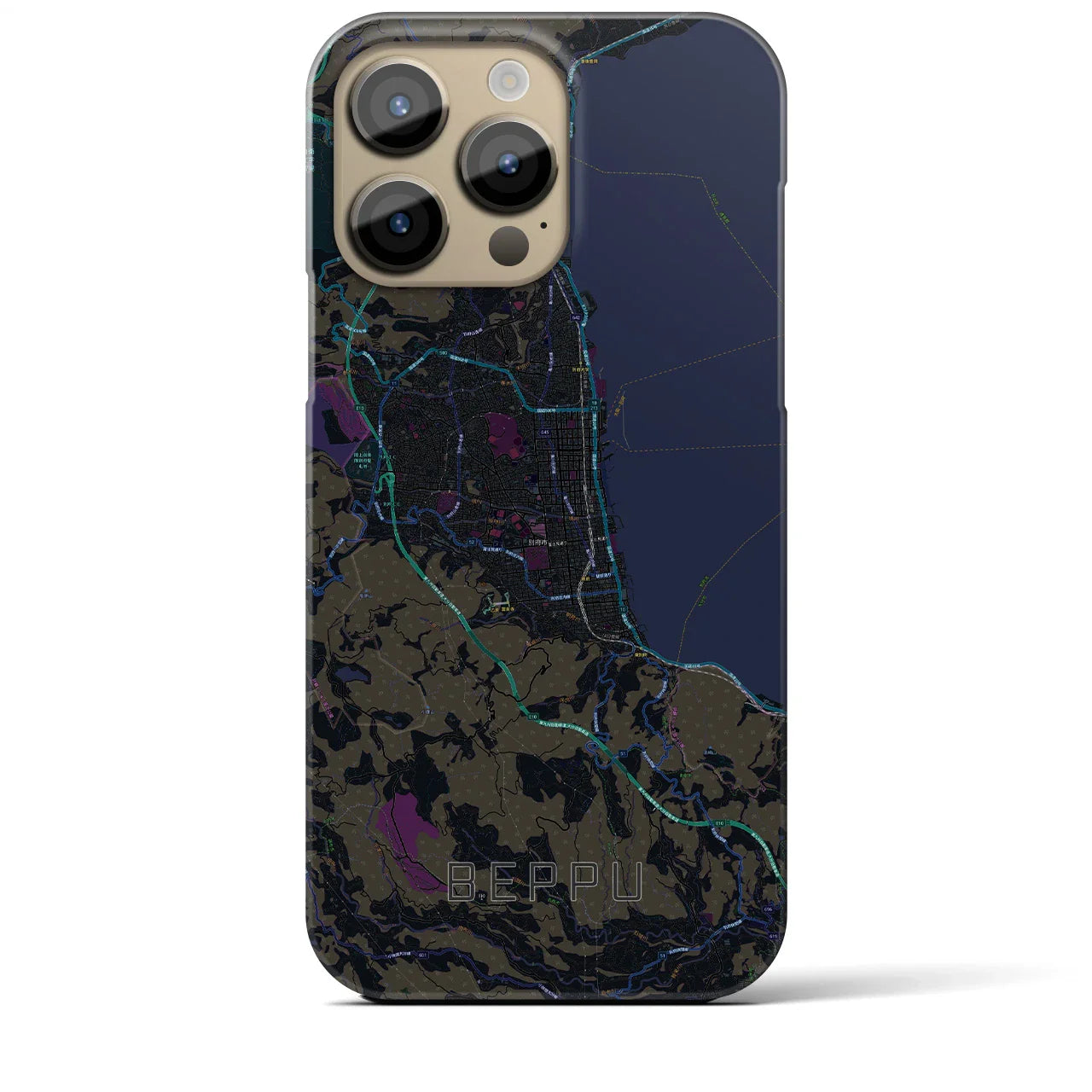 【別府(大分県)】地図柄iPhoneケース(バックカバータイプ)