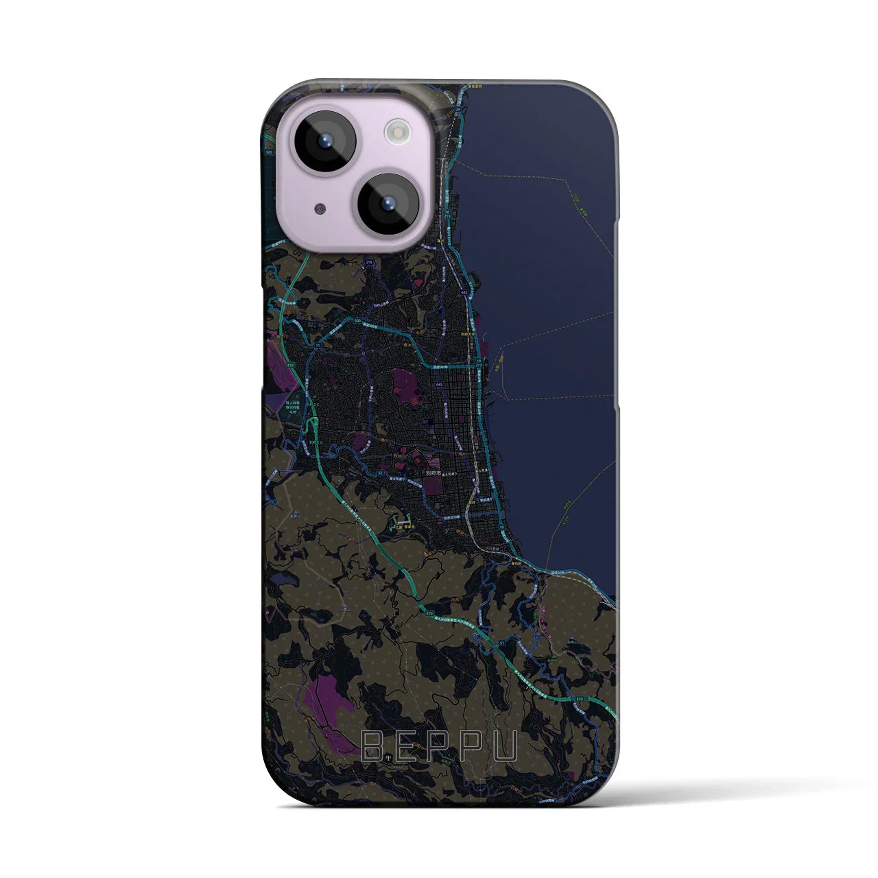 【別府(大分県)】地図柄iPhoneケース(バックカバータイプ)
