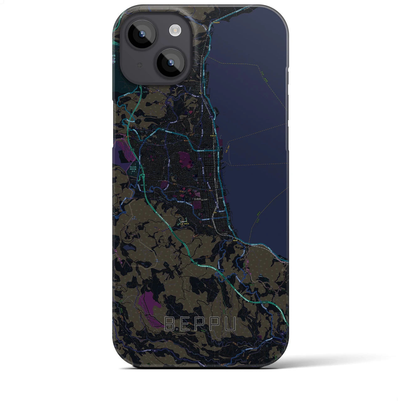 【別府(大分県)】地図柄iPhoneケース(バックカバータイプ)