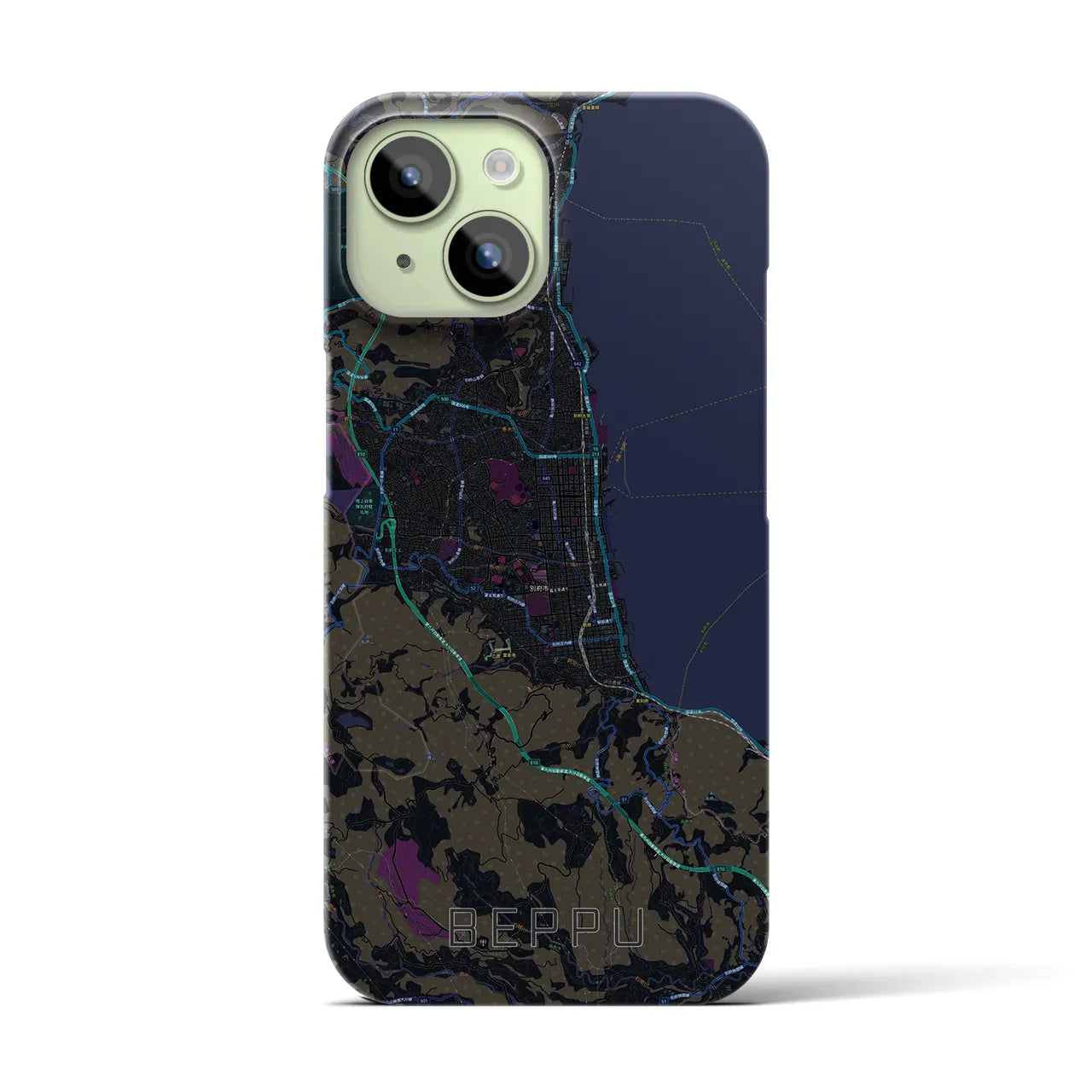 【別府(大分県)】地図柄iPhoneケース(バックカバータイプ)