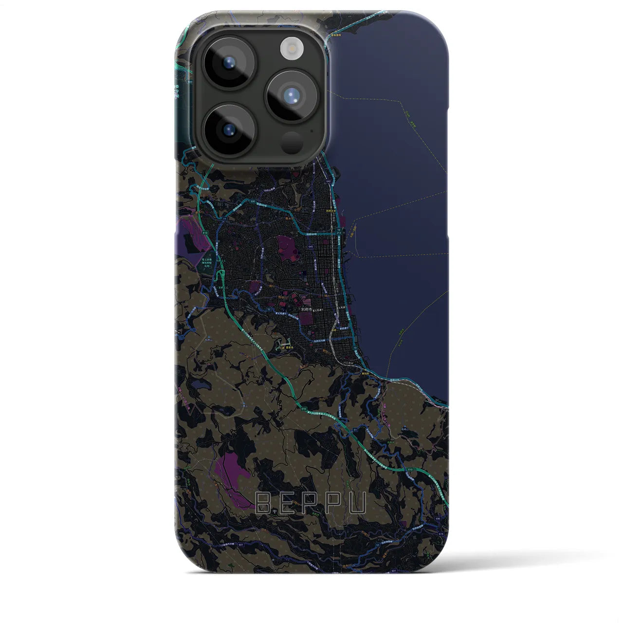 【別府(大分県)】地図柄iPhoneケース(バックカバータイプ)