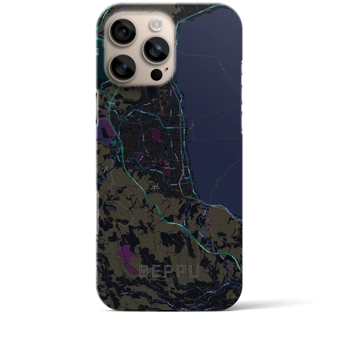 【別府(大分県)】地図柄iPhoneケース(バックカバータイプ)