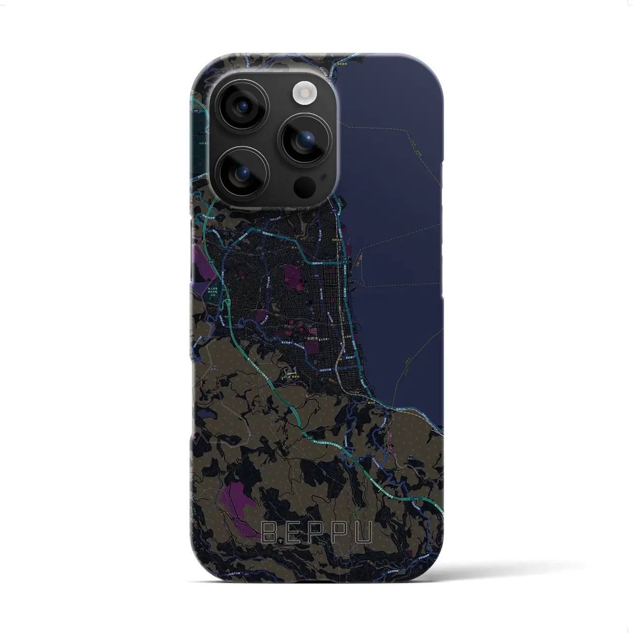 【別府(大分県)】地図柄iPhoneケース(バックカバータイプ)