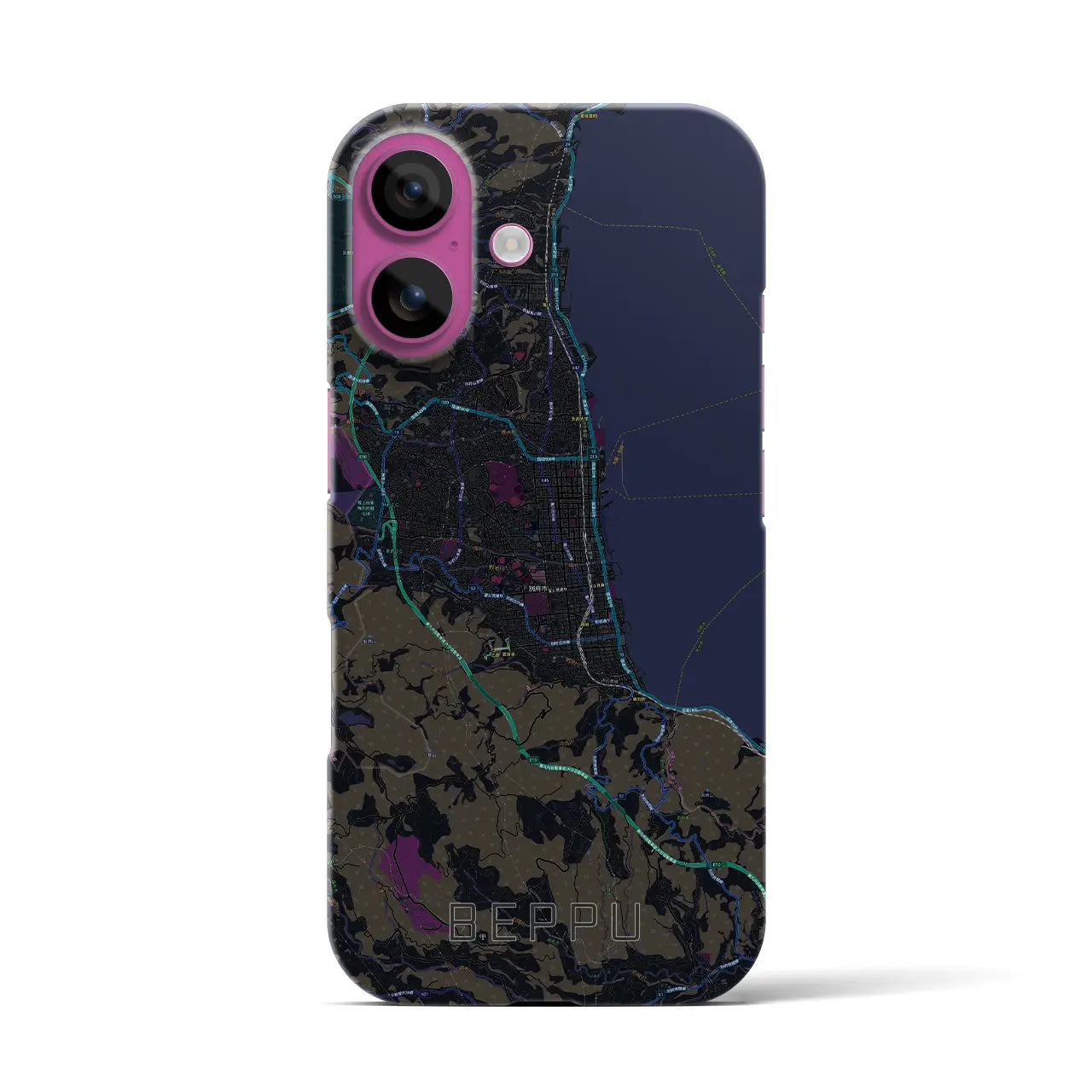 【別府(大分県)】地図柄iPhoneケース(バックカバータイプ)