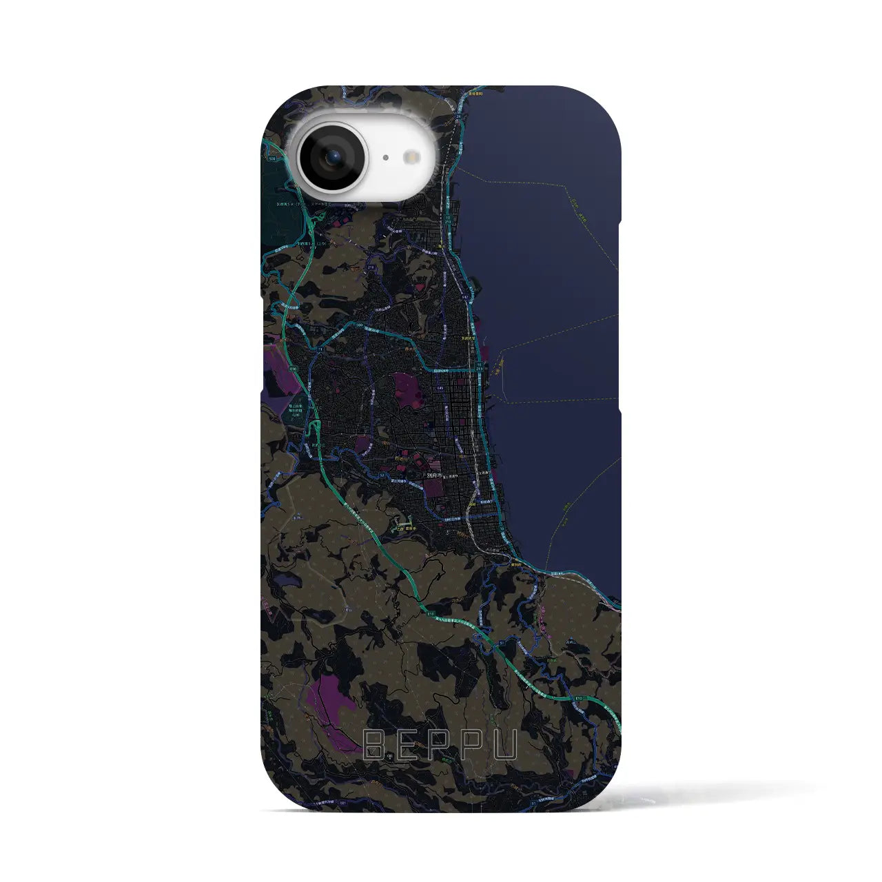 【別府(大分県)】地図柄iPhoneケース(バックカバータイプ)