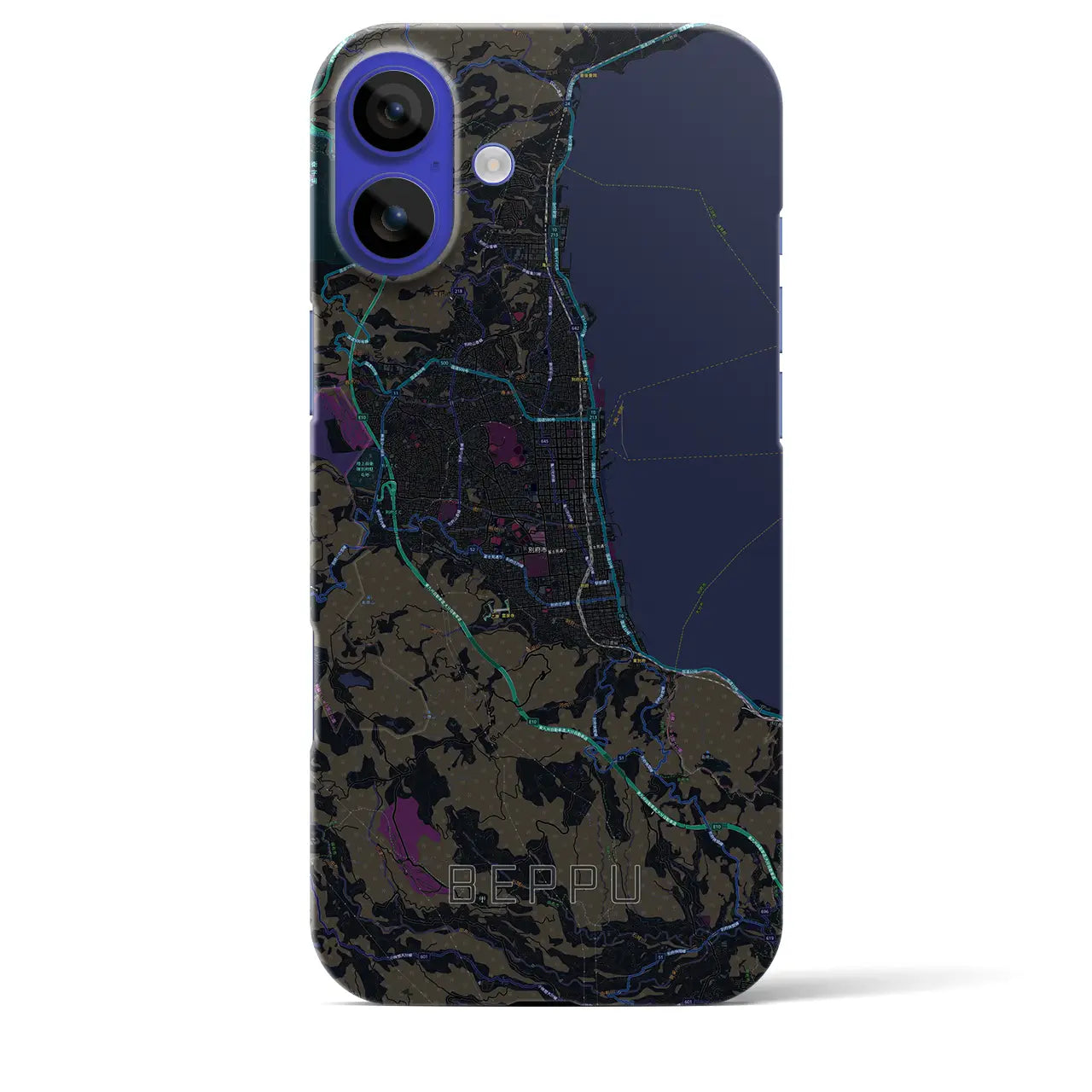 【別府(大分県)】地図柄iPhoneケース(バックカバータイプ)