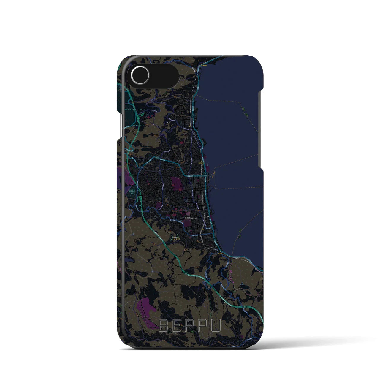 【別府(大分県)】地図柄iPhoneケース(バックカバータイプ)
