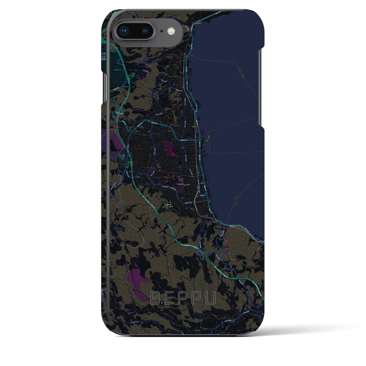 【別府(大分県)】地図柄iPhoneケース(バックカバータイプ)