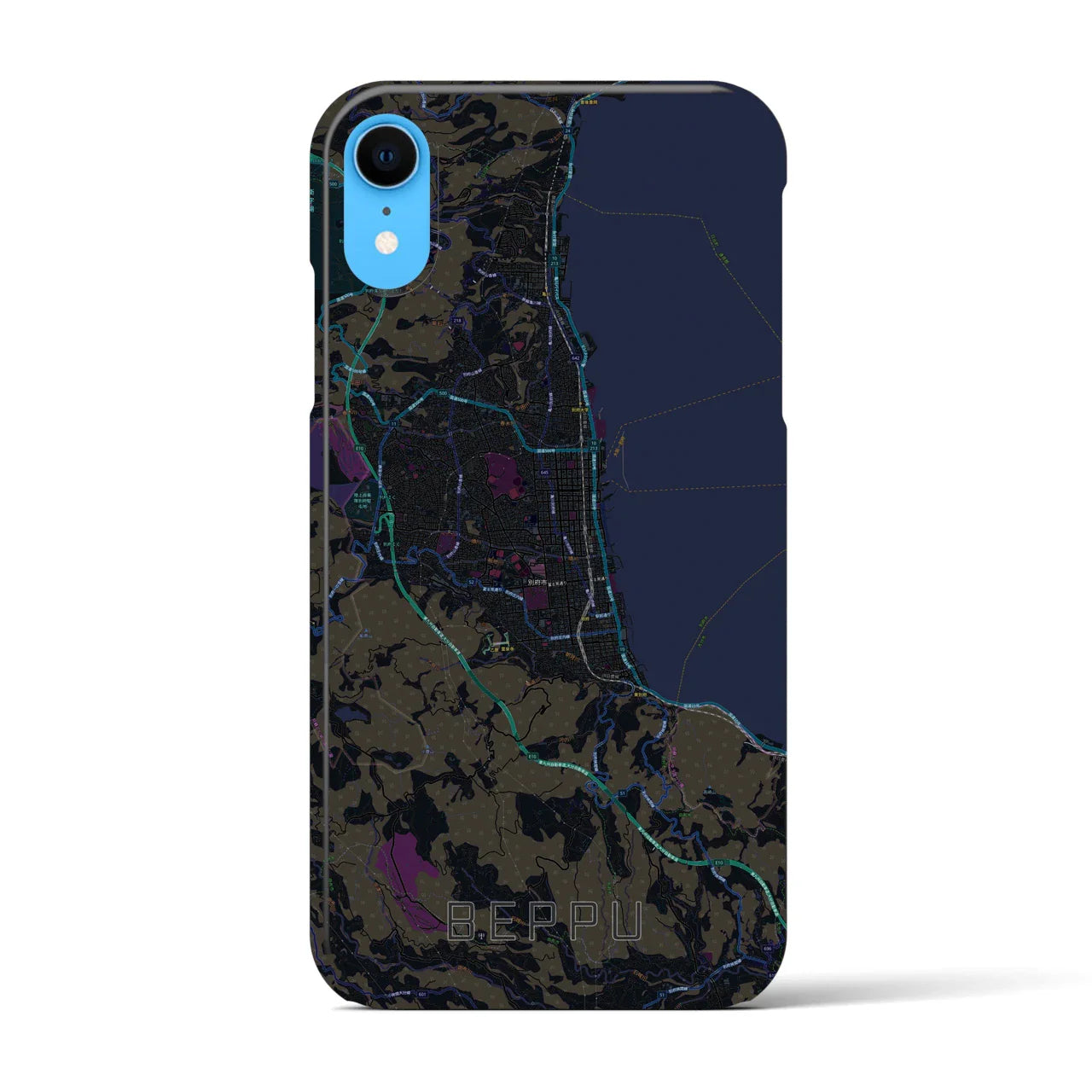 【別府(大分県)】地図柄iPhoneケース(バックカバータイプ)
