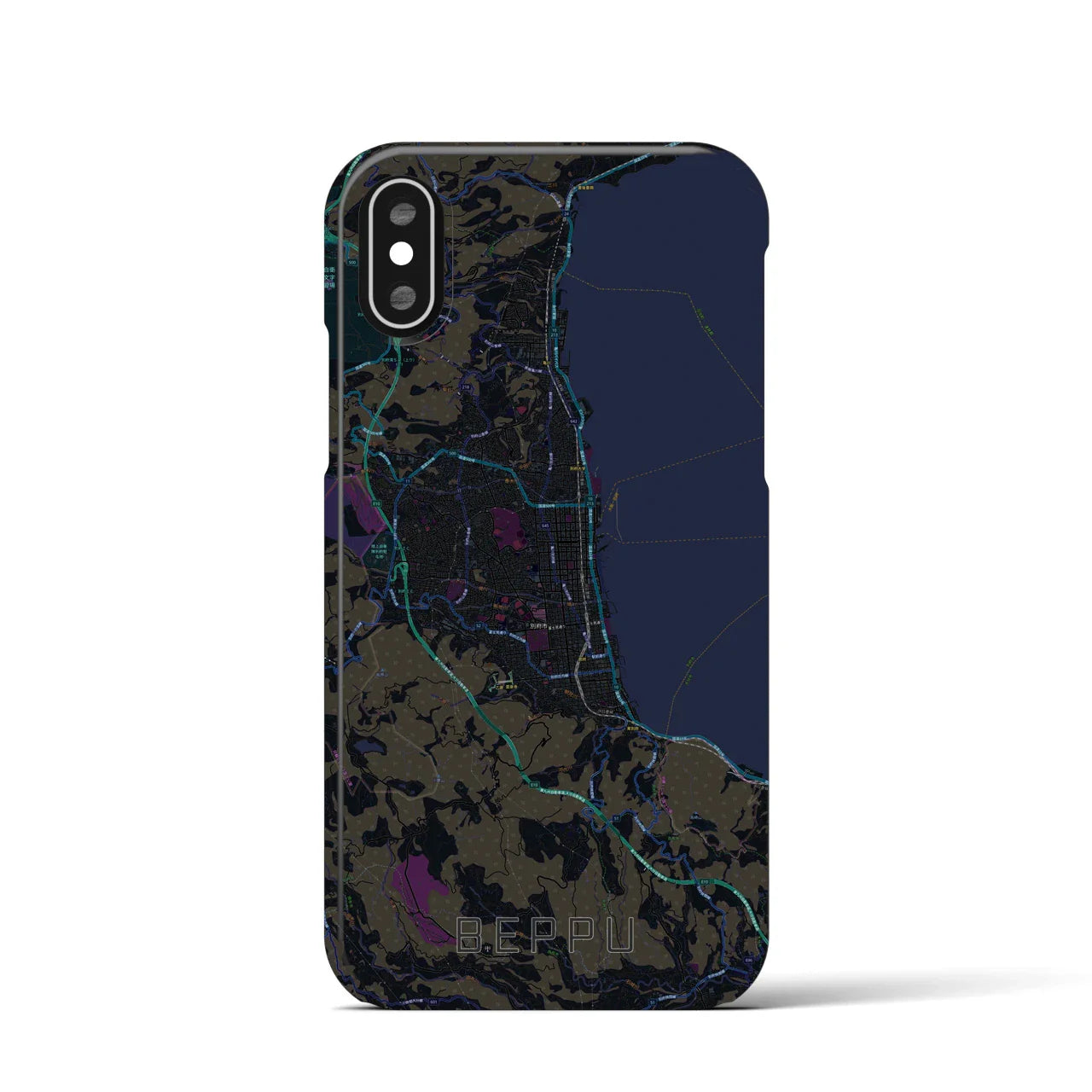 【別府(大分県)】地図柄iPhoneケース(バックカバータイプ)
