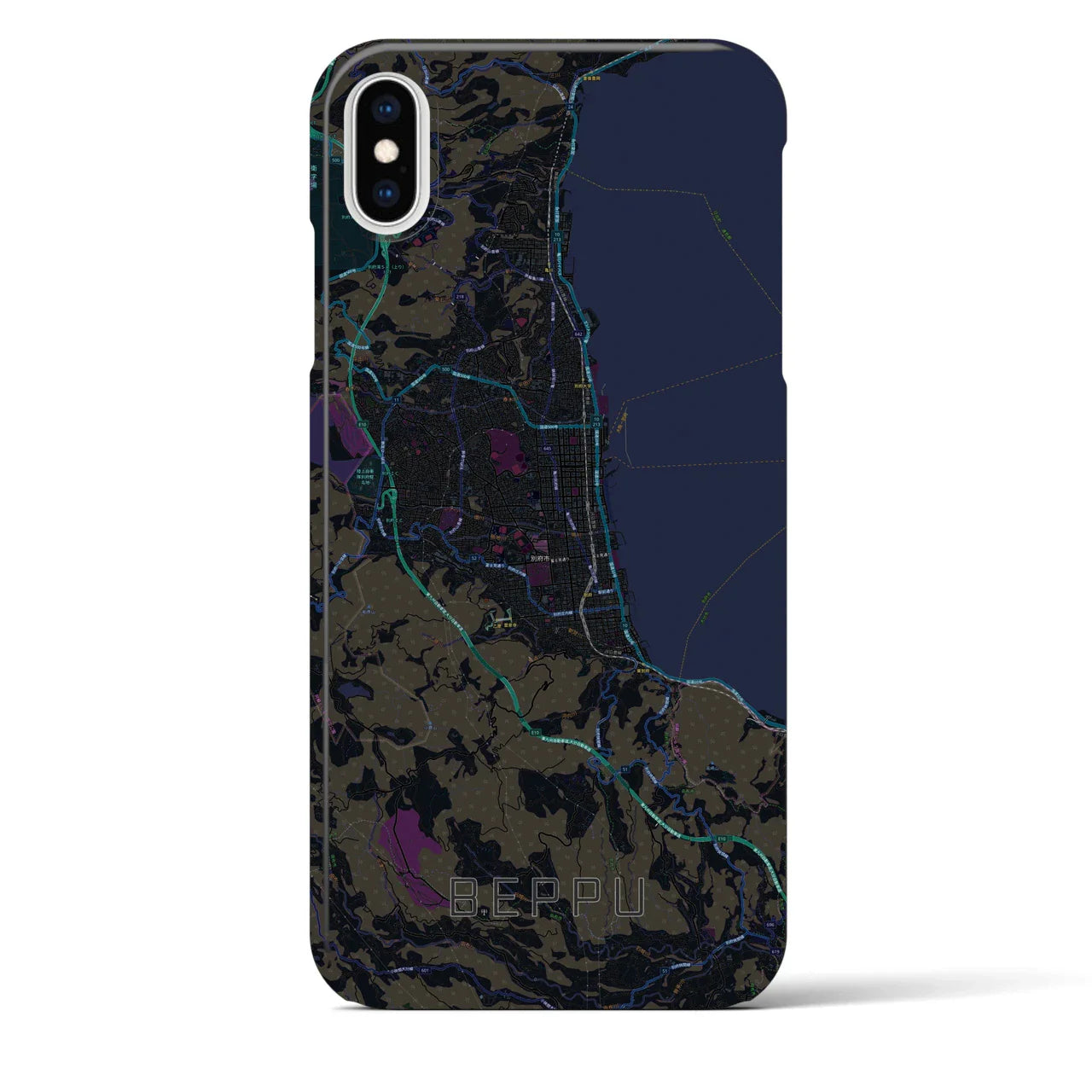 【別府(大分県)】地図柄iPhoneケース(バックカバータイプ)