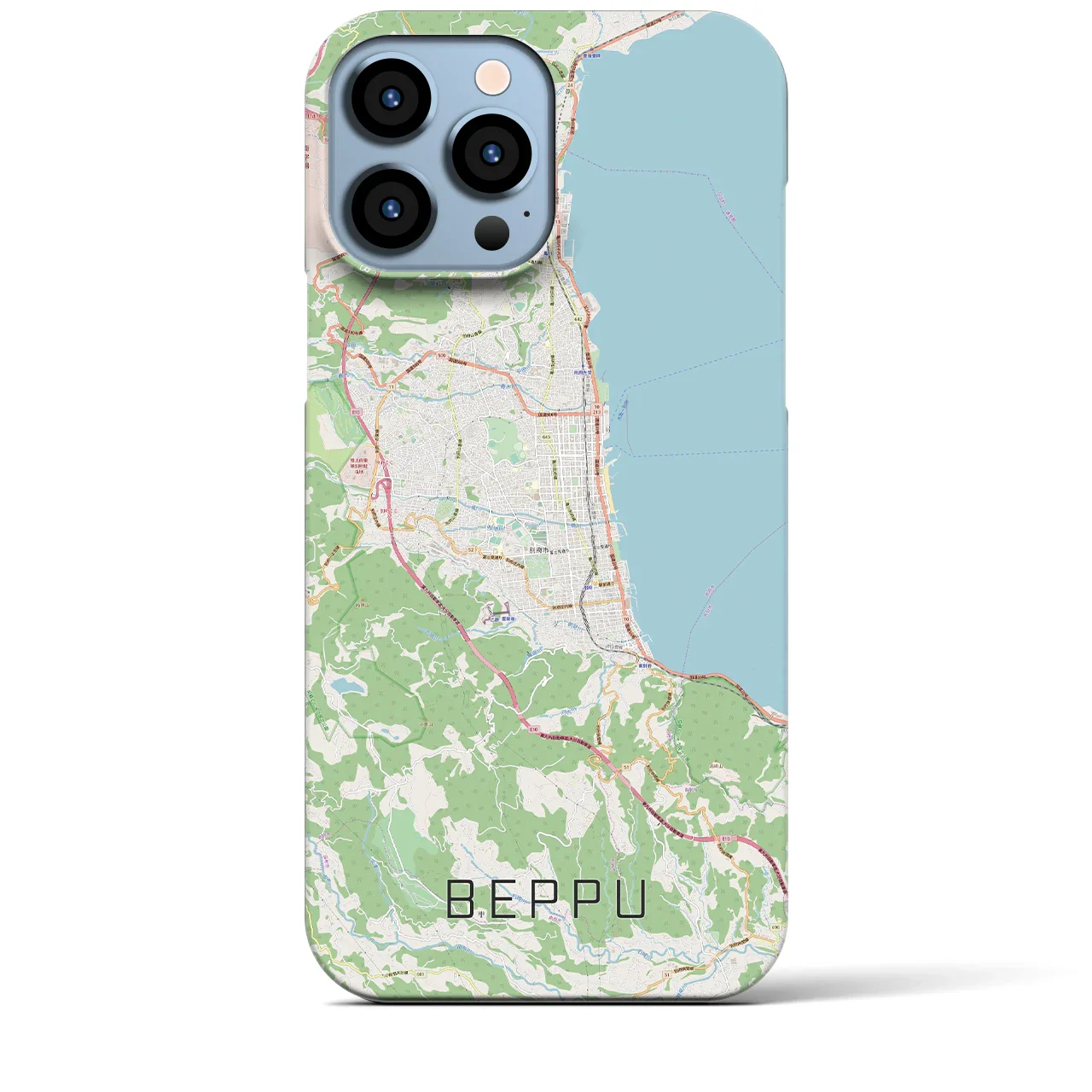 【別府(大分県)】地図柄iPhoneケース(バックカバータイプ)