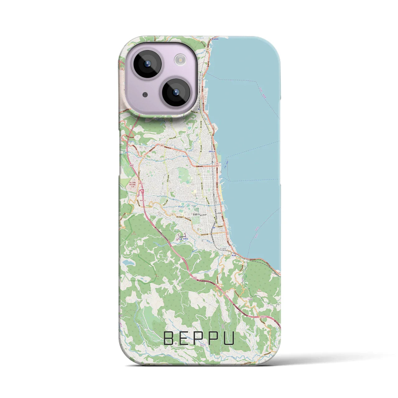 【別府(大分県)】地図柄iPhoneケース(バックカバータイプ)