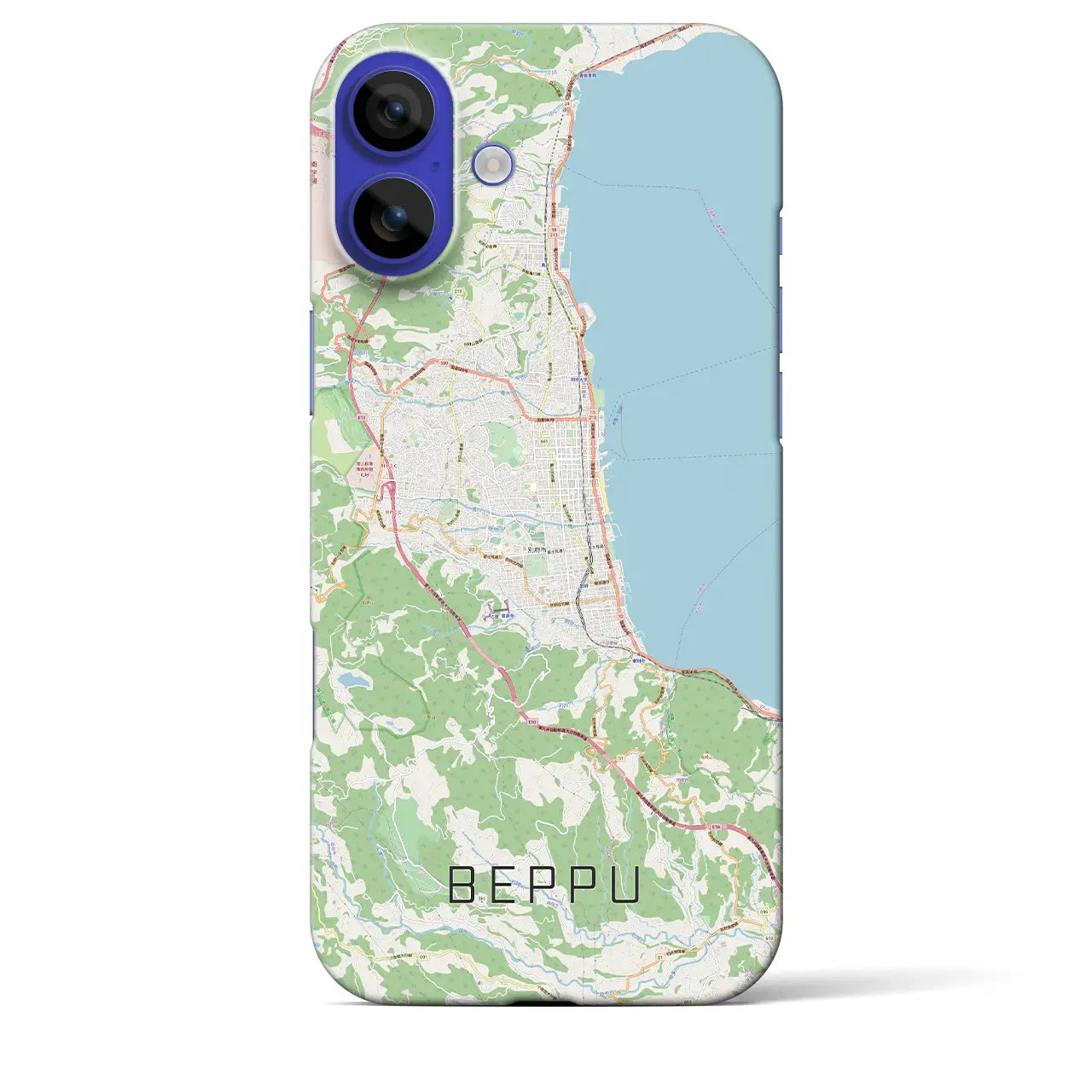 【別府(大分県)】地図柄iPhoneケース(バックカバータイプ)ブラック・iPhone 16 Pro Max 用