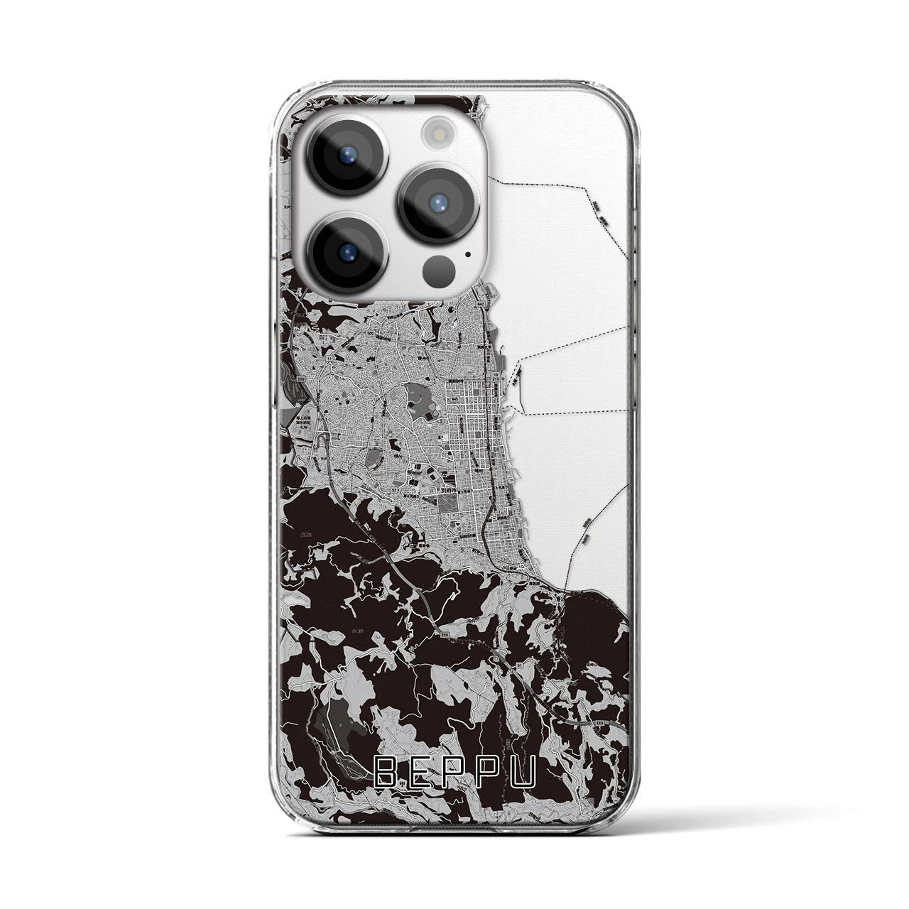 【別府(大分県)】地図柄iPhoneケース(クリアタイプ)