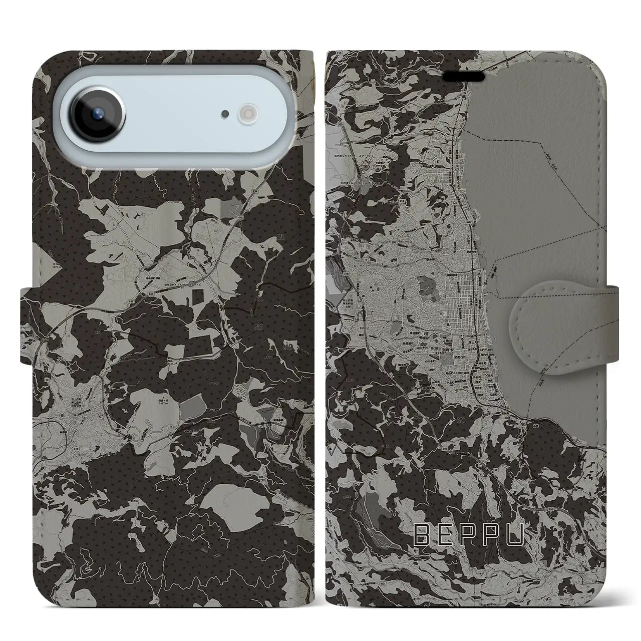 【別府(大分県)】地図柄iPhoneケース(手帳タイプ)