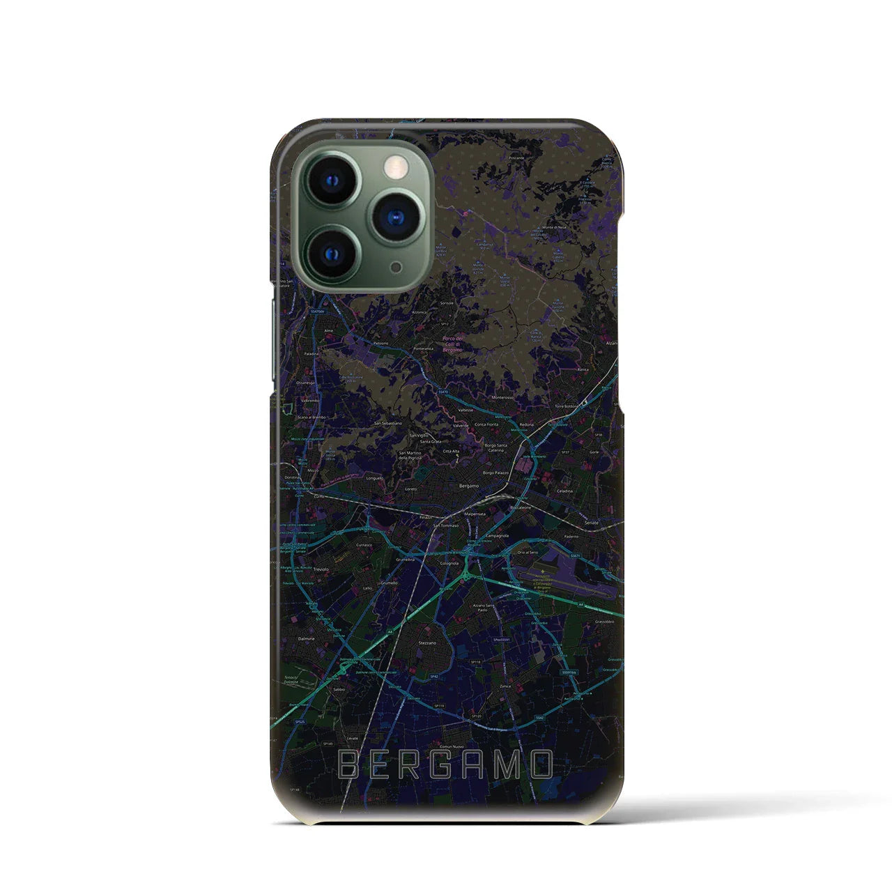 【ベルガモ(イタリア)】地図柄iPhoneケース(バックカバータイプ)