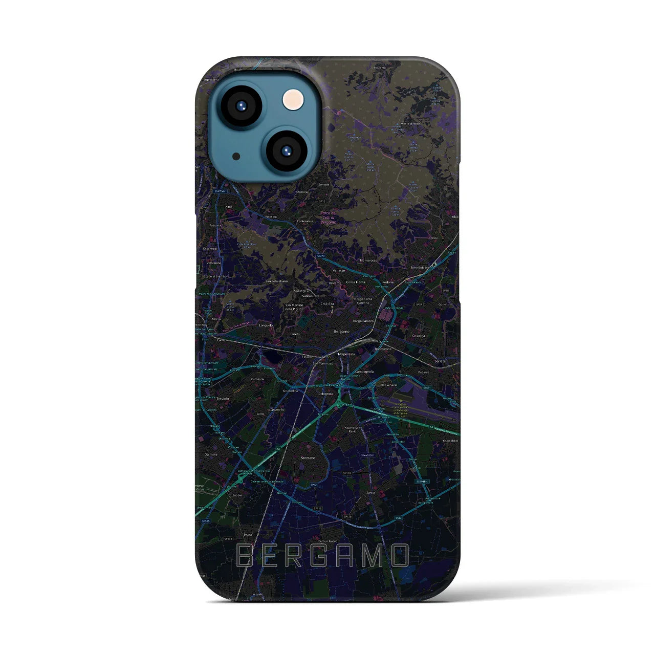 【ベルガモ(イタリア)】地図柄iPhoneケース(バックカバータイプ)