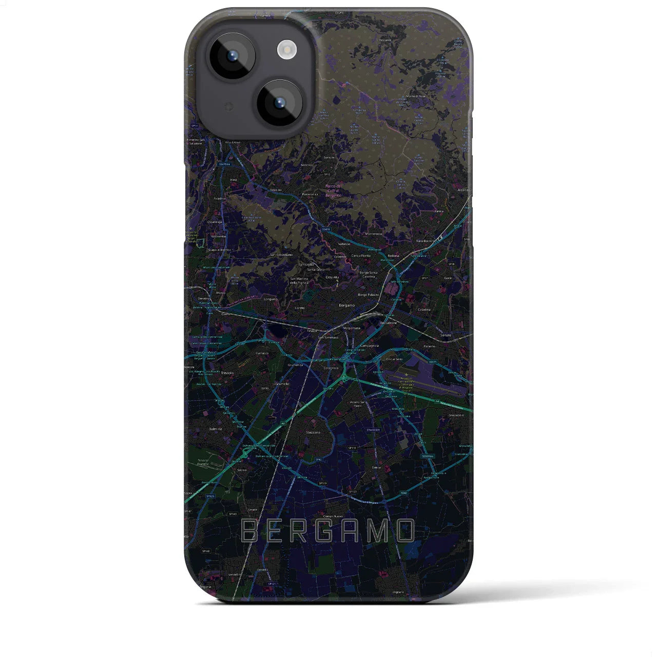 【ベルガモ(イタリア)】地図柄iPhoneケース(バックカバータイプ)