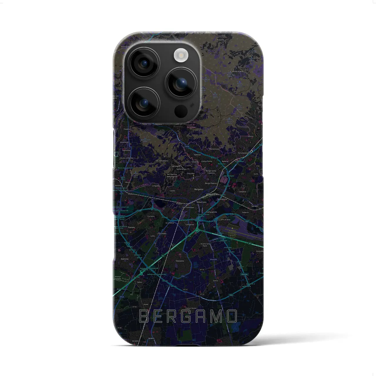 【ベルガモ(イタリア)】地図柄iPhoneケース(バックカバータイプ)