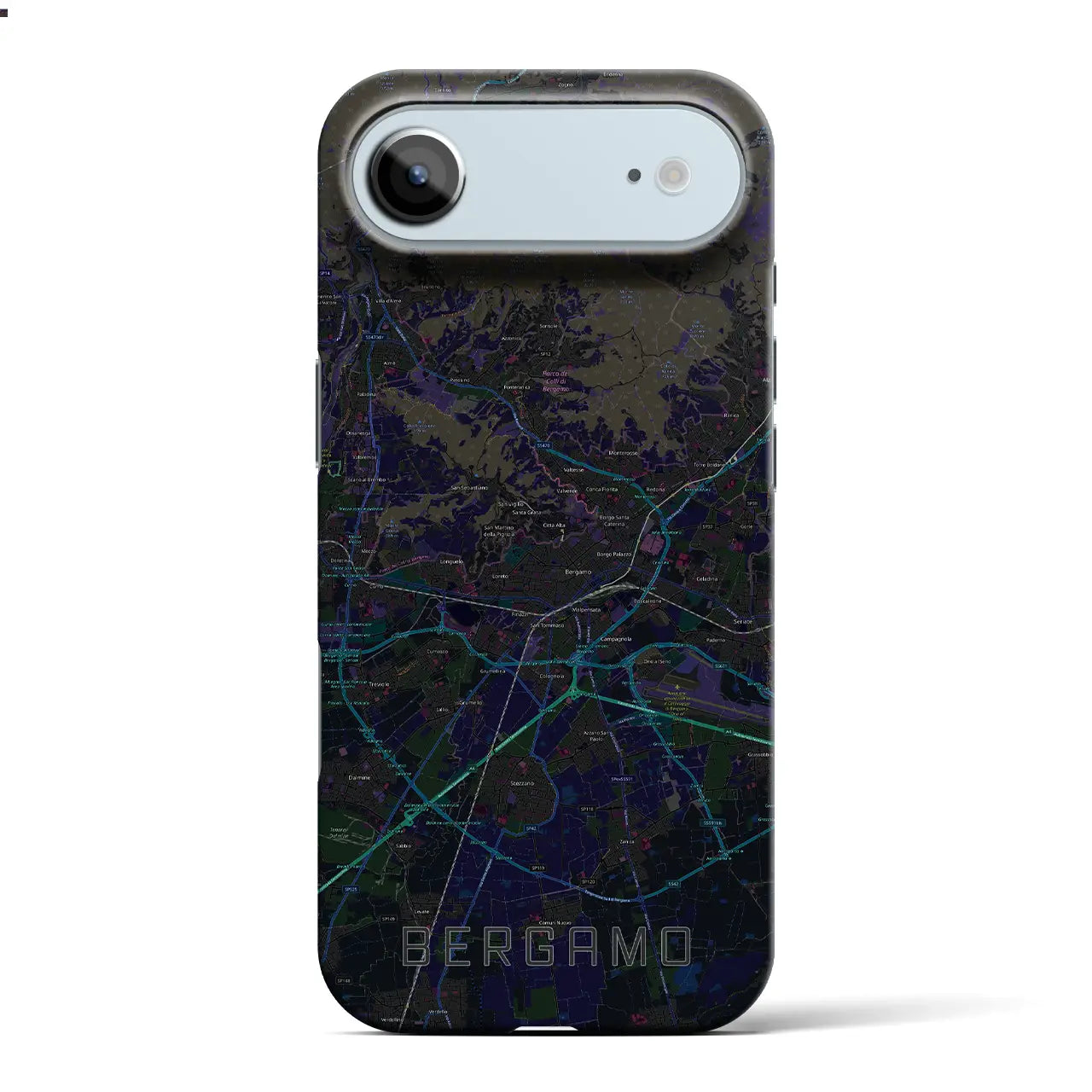 【ベルガモ(イタリア)】地図柄iPhoneケース(バックカバータイプ)