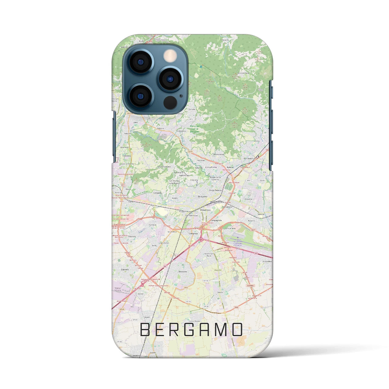 【ベルガモ(イタリア)】地図柄iPhoneケース(バックカバータイプ)