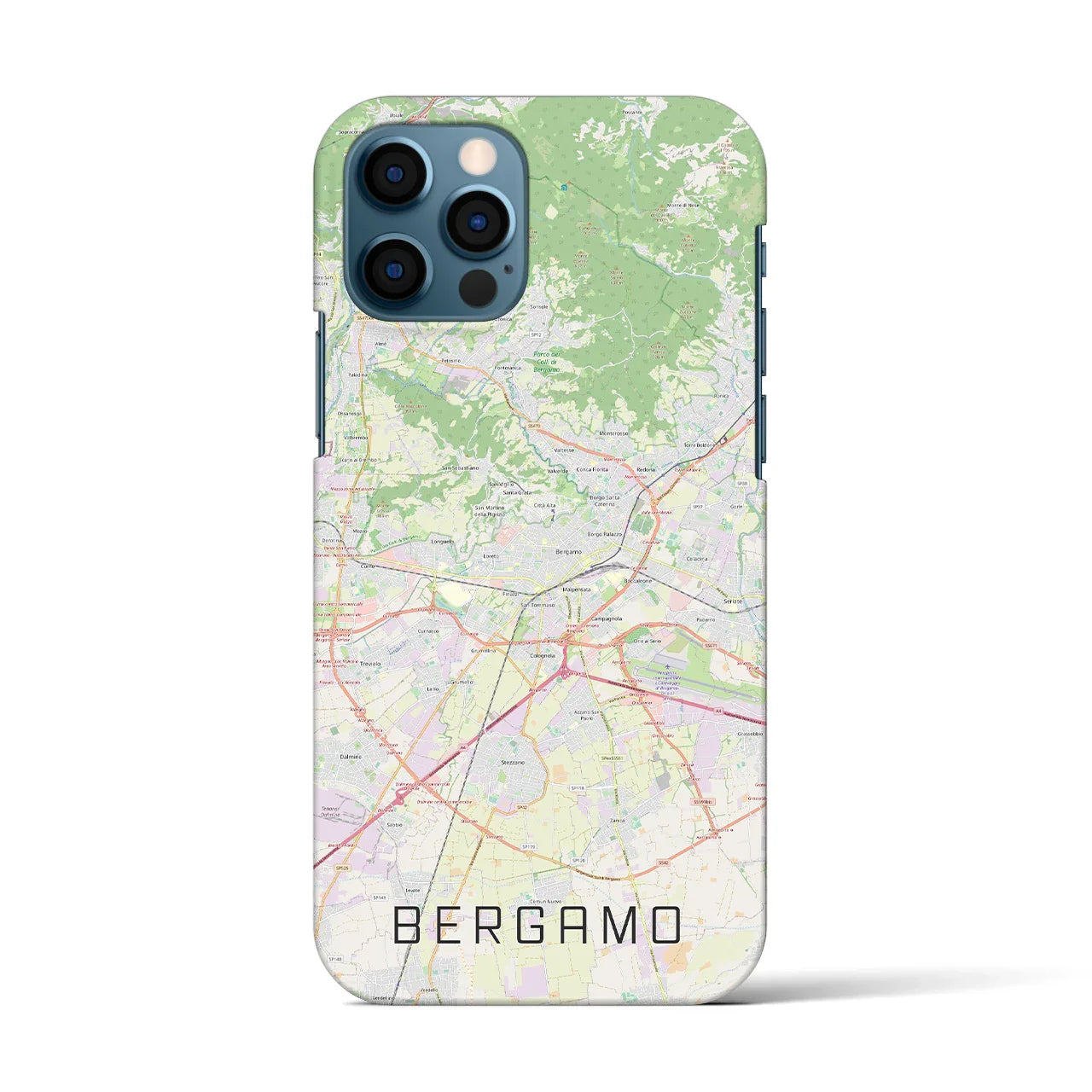 【ベルガモ(イタリア)】地図柄iPhoneケース(バックカバータイプ)