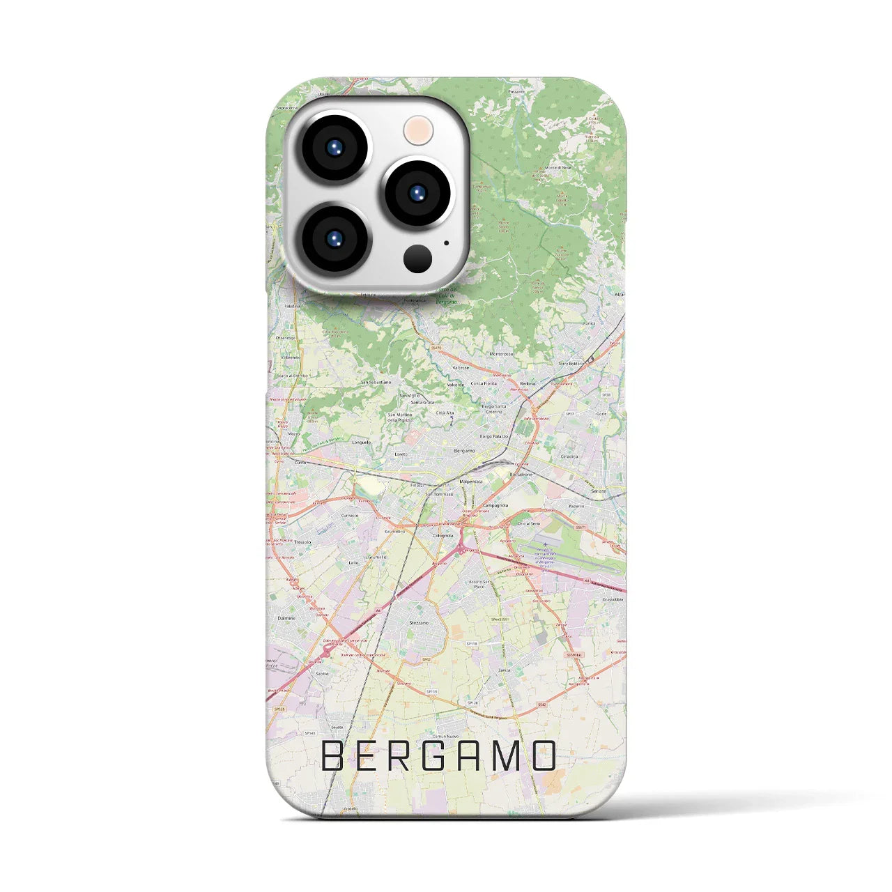 【ベルガモ(イタリア)】地図柄iPhoneケース(バックカバータイプ)
