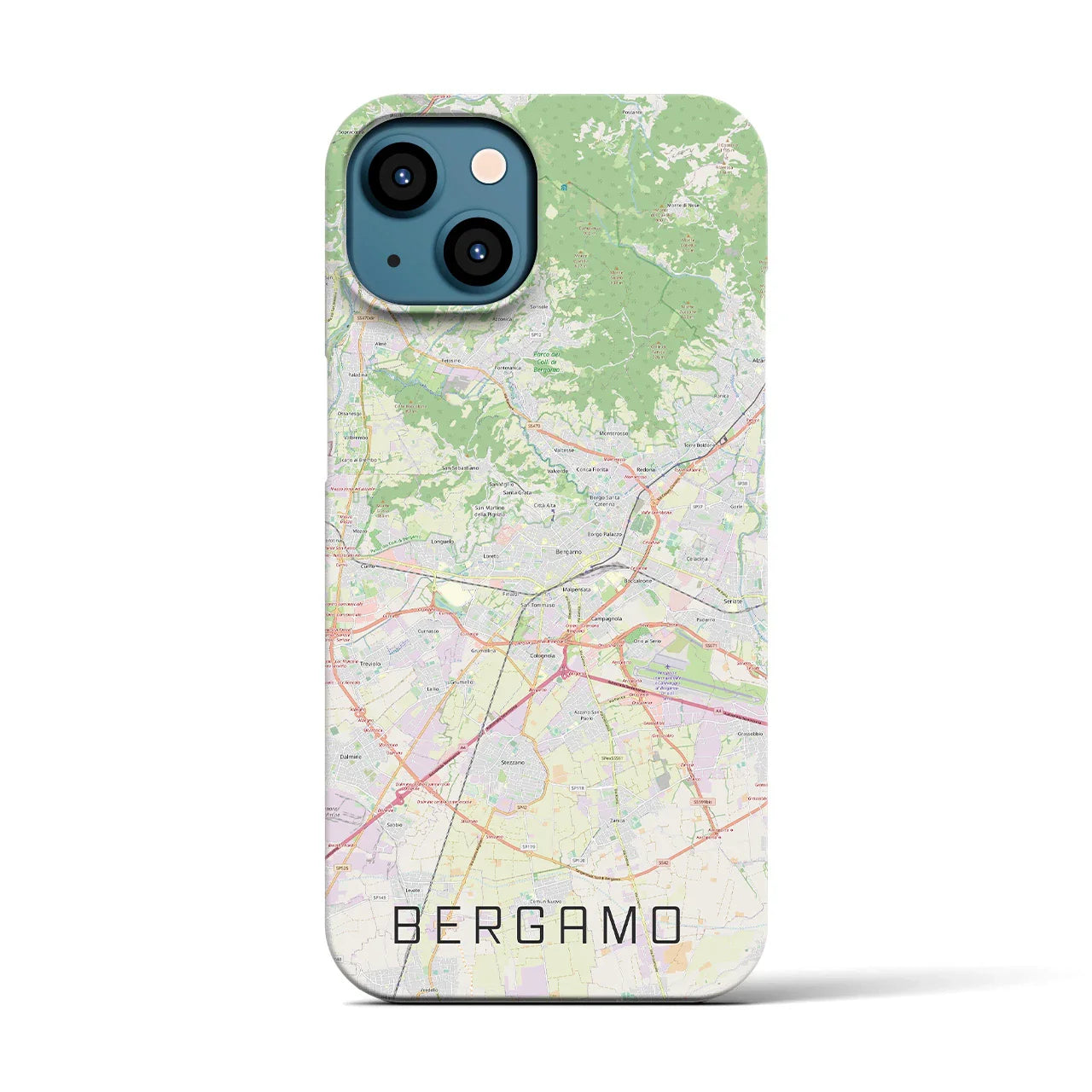 【ベルガモ(イタリア)】地図柄iPhoneケース(バックカバータイプ)