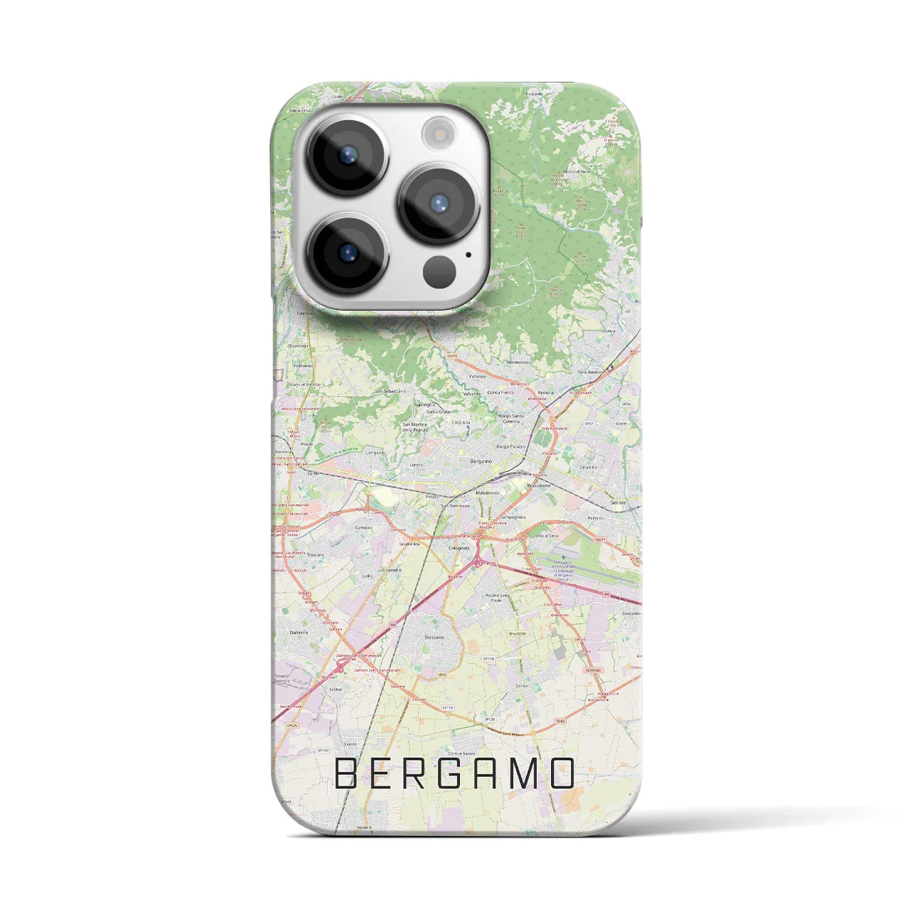 【ベルガモ(イタリア)】地図柄iPhoneケース(バックカバータイプ)