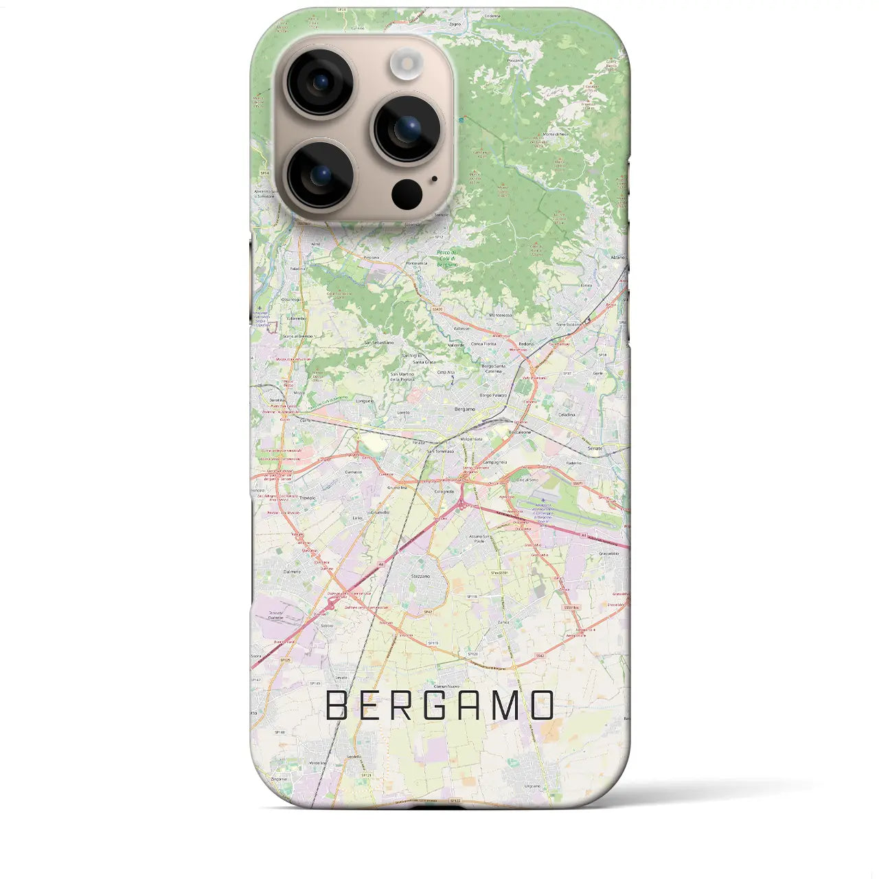 【ベルガモ(イタリア)】地図柄iPhoneケース(バックカバータイプ)