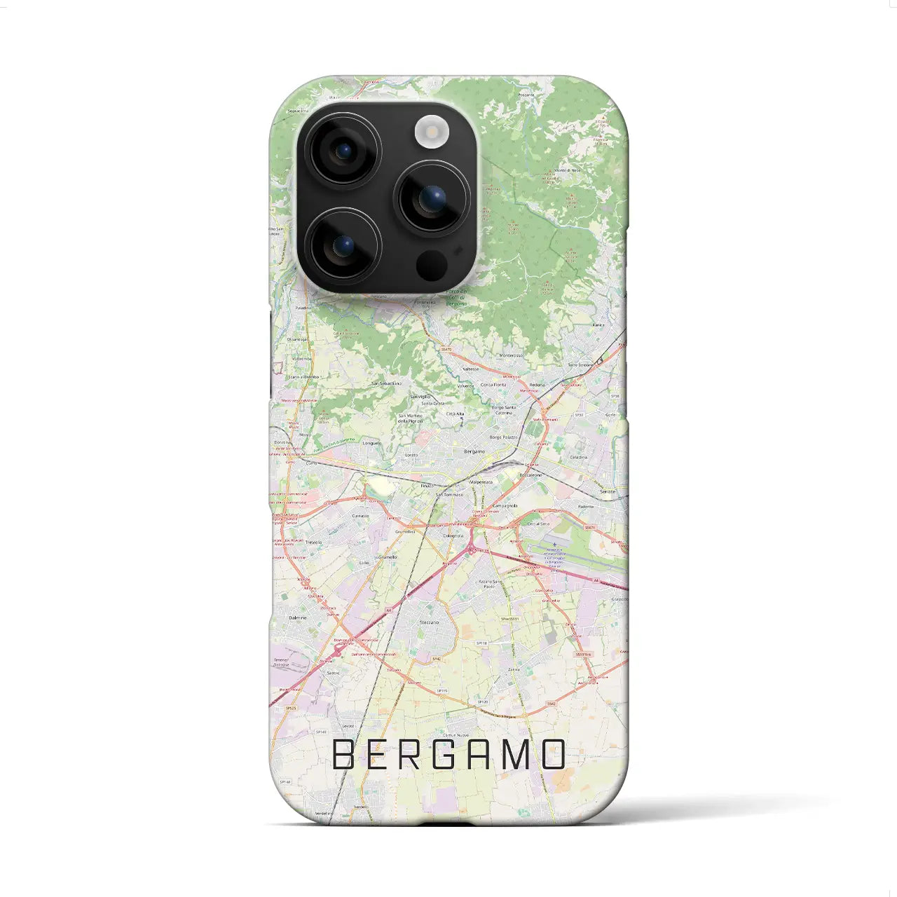 【ベルガモ(イタリア)】地図柄iPhoneケース(バックカバータイプ)