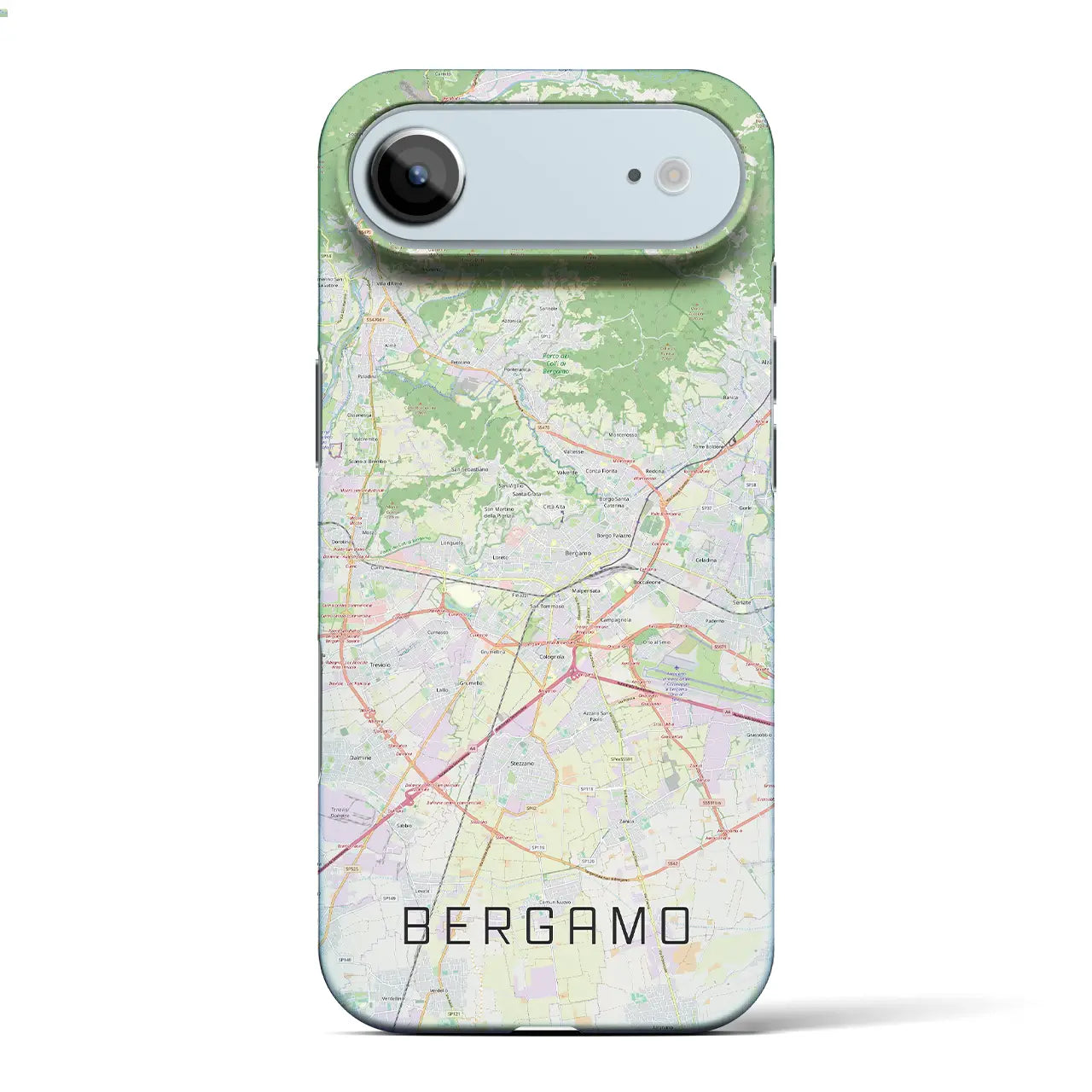 【ベルガモ(イタリア)】地図柄iPhoneケース(バックカバータイプ)