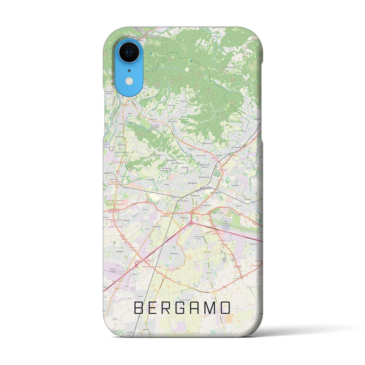 【ベルガモ(イタリア)】地図柄iPhoneケース(バックカバータイプ)