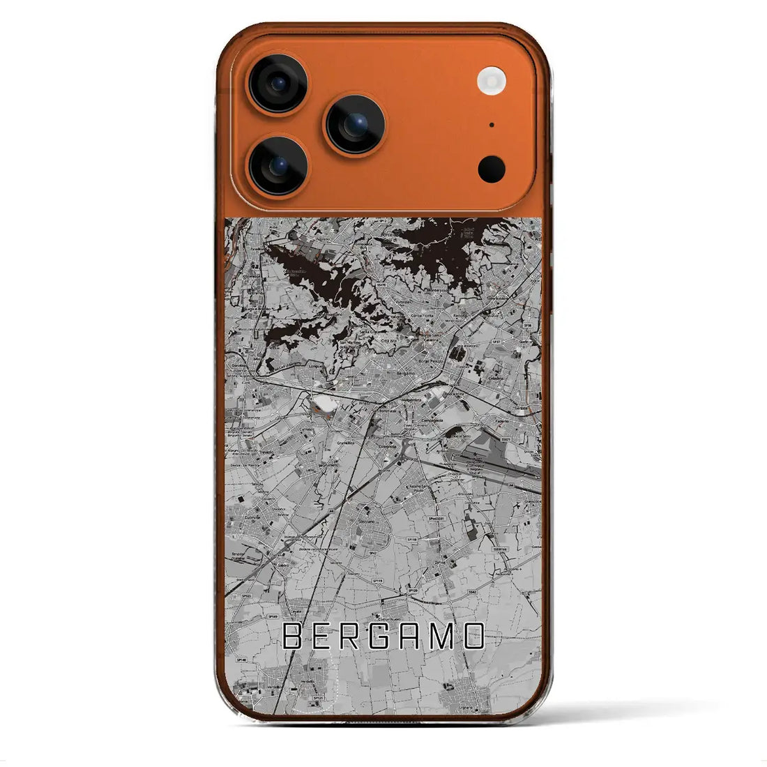 【ベルガモ(イタリア)】地図柄iPhoneケース(クリアタイプ)