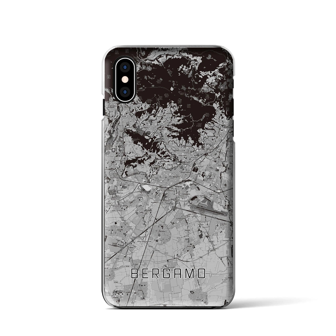 【ベルガモ(イタリア)】地図柄iPhoneケース(クリアタイプ)