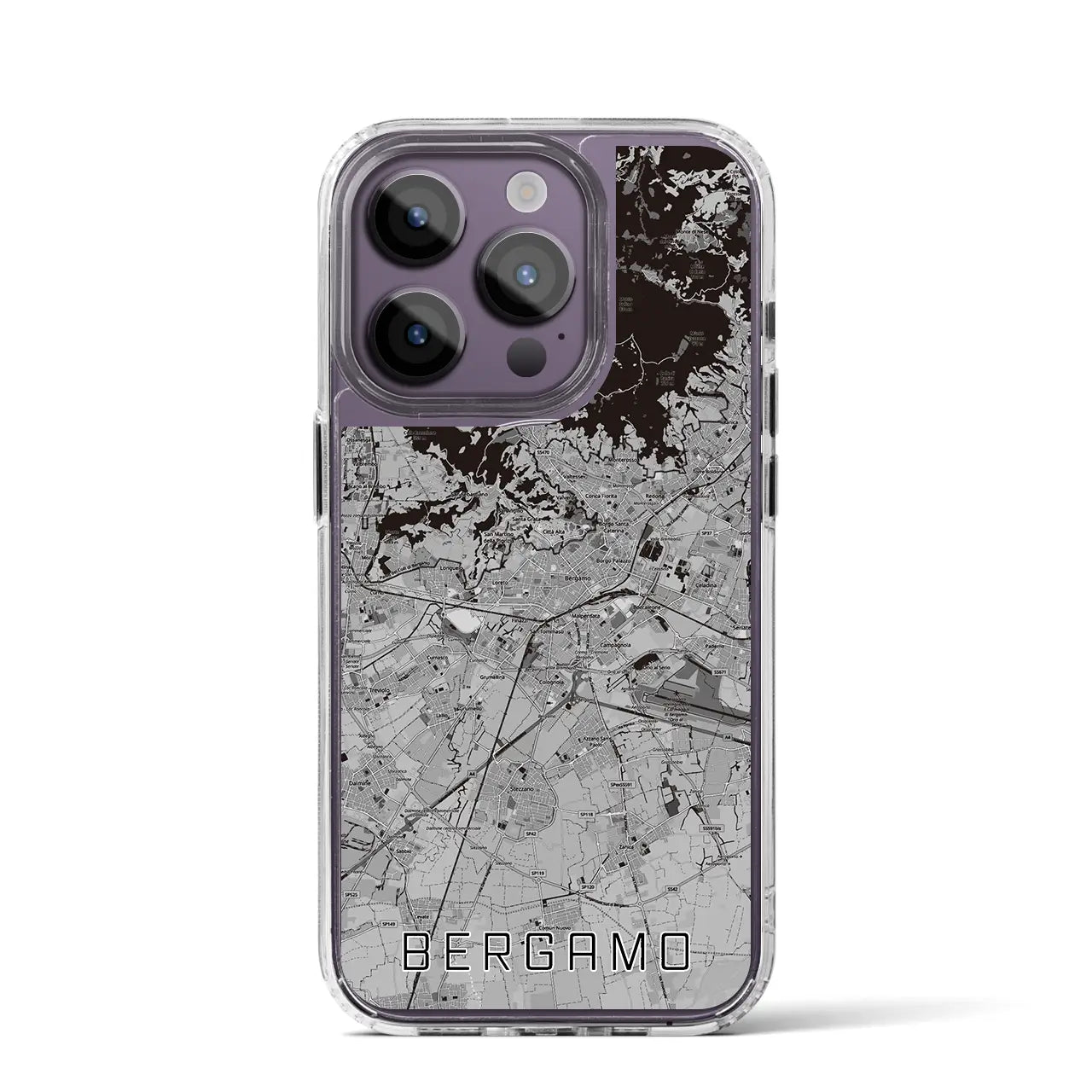 【ベルガモ(イタリア)】地図柄iPhoneケース(MagSafeタイプ)