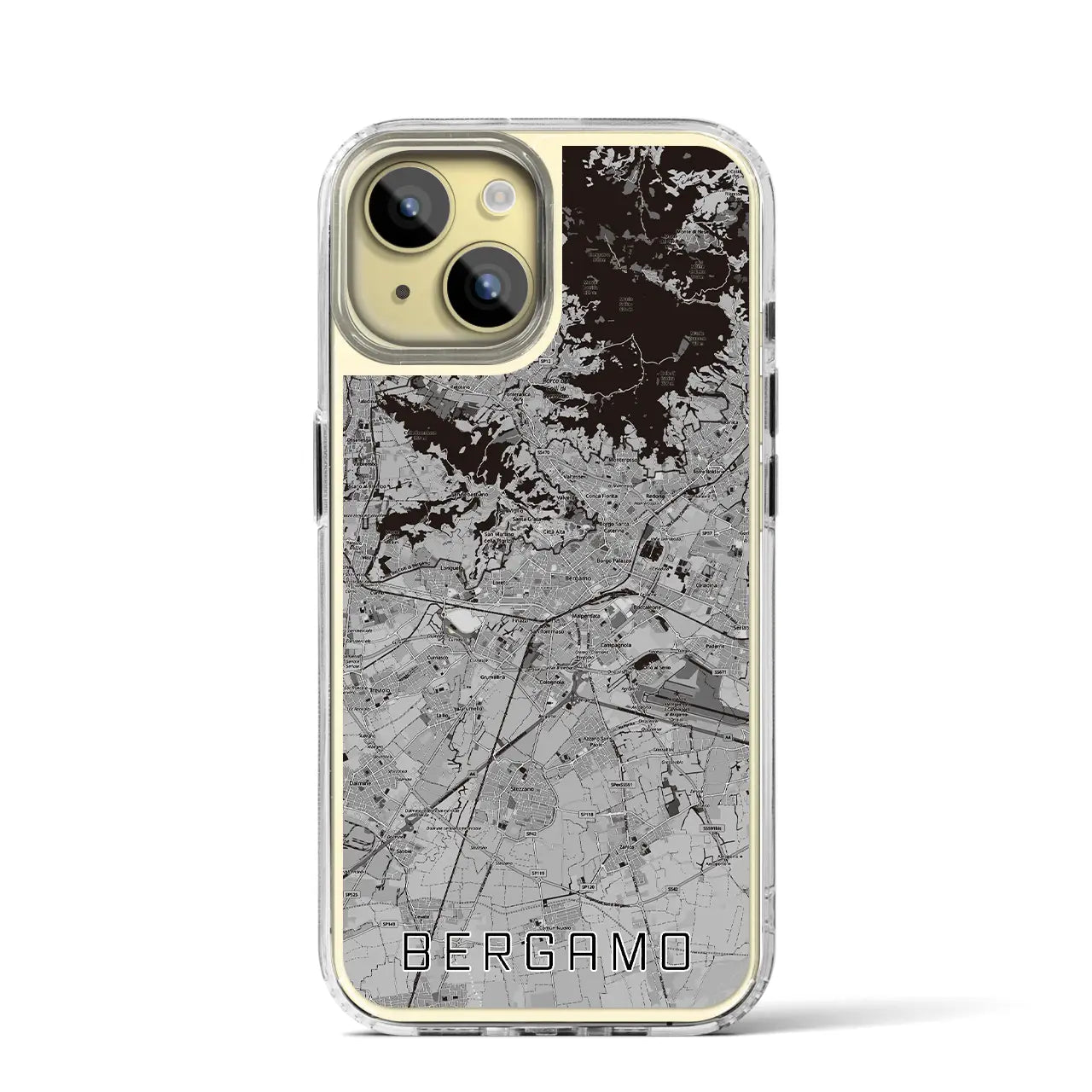 【ベルガモ(イタリア)】地図柄iPhoneケース(MagSafeタイプ)