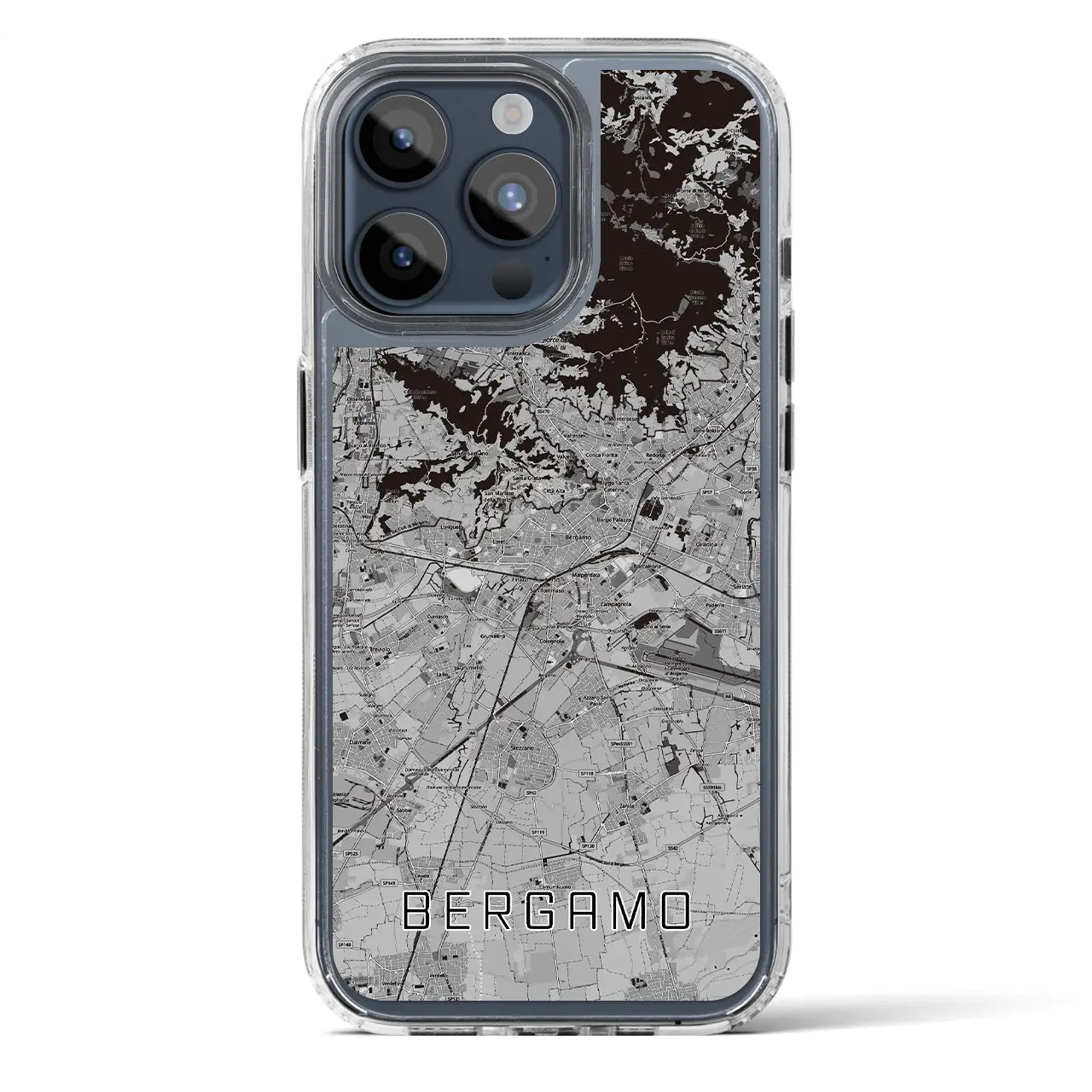 【ベルガモ(イタリア)】地図柄iPhoneケース(MagSafeタイプ)